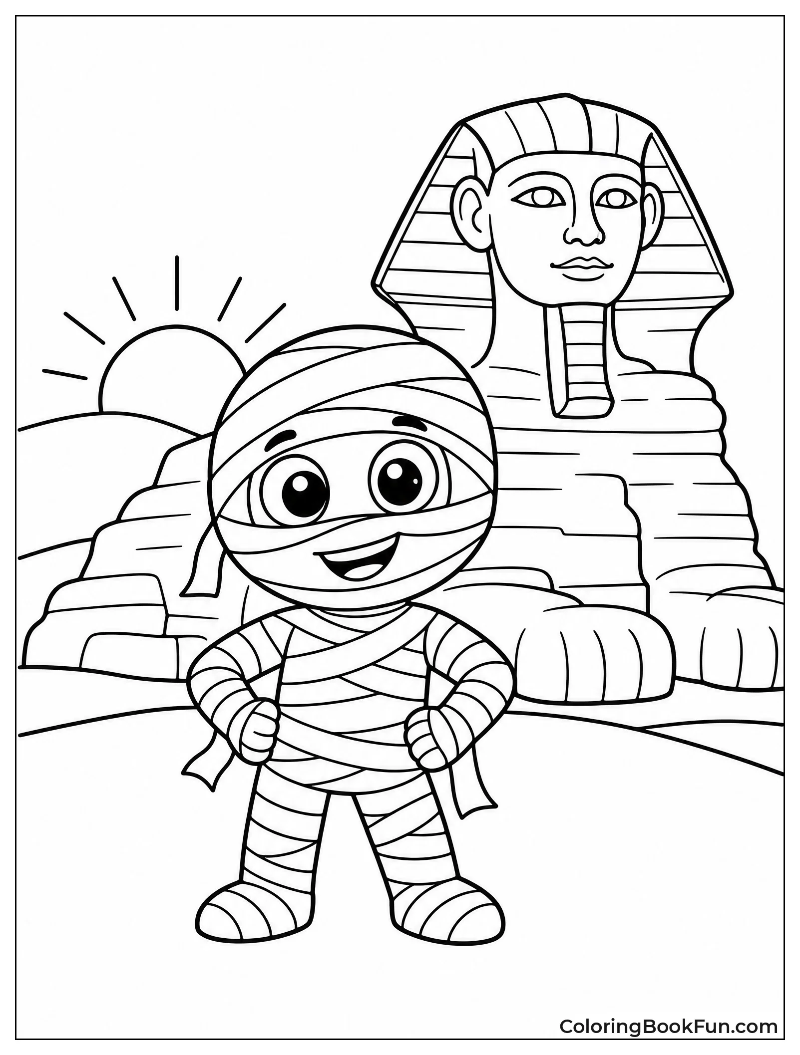 Mummy Standing by Great Sphinx