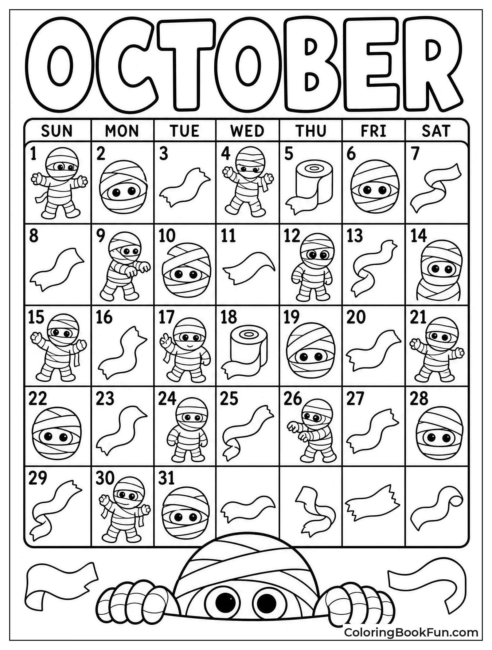 Halloween Countdown Calendar Grid