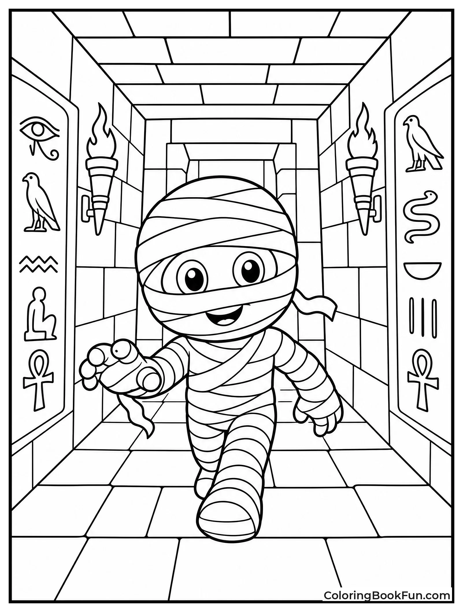 Mummy in Pyramid Hallway