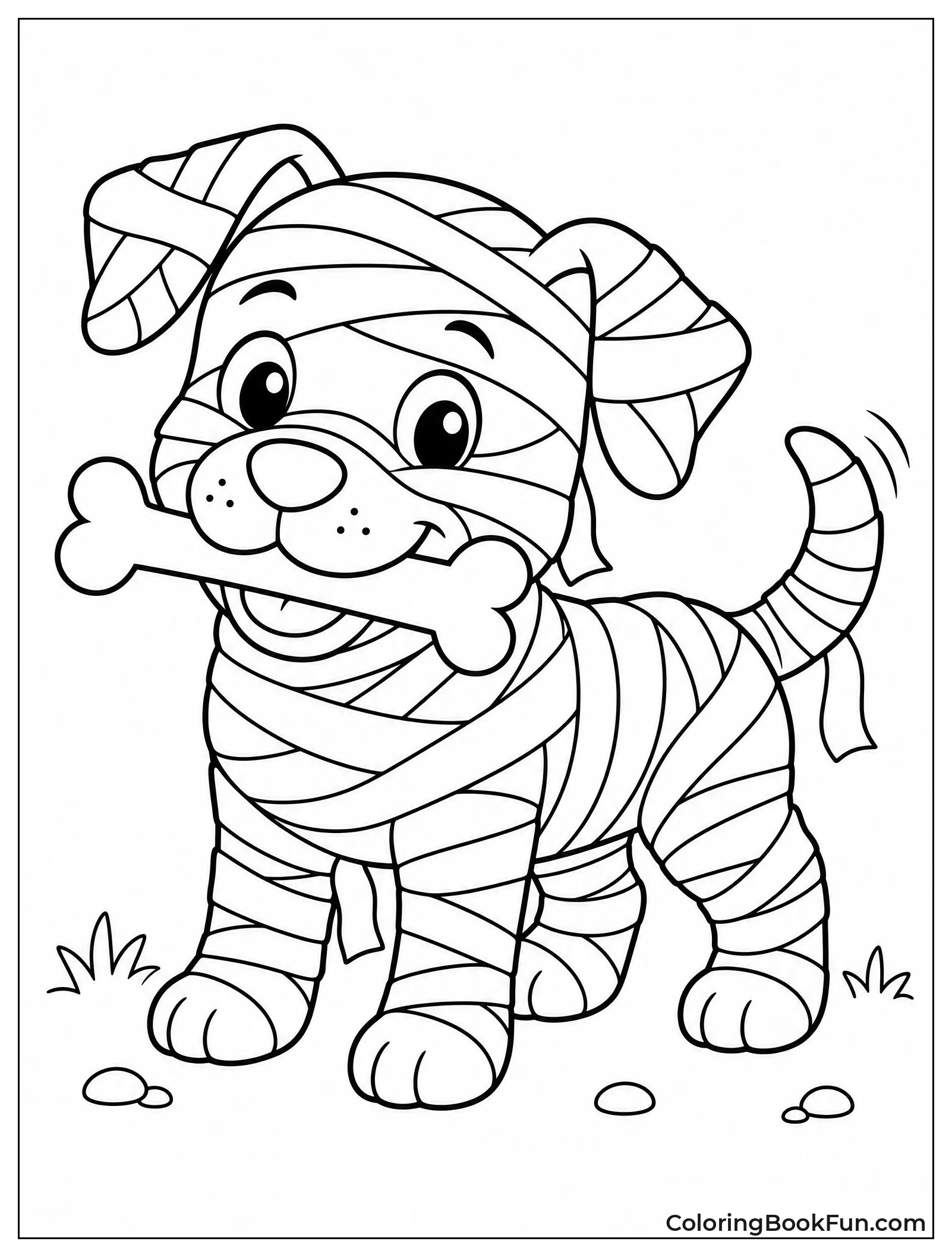 Bandaged Puppy with Bone