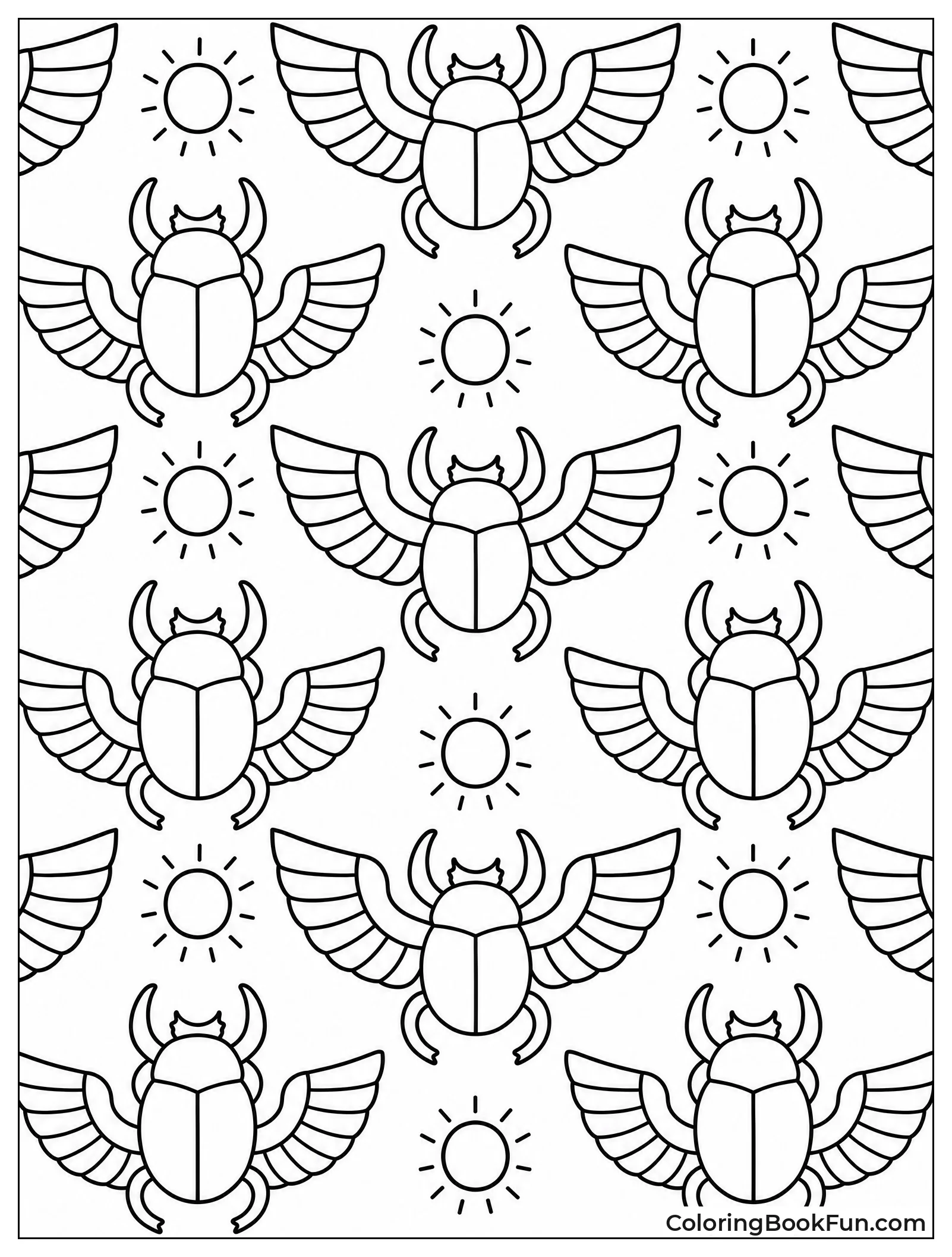 Scarab Beetle Repeating Pattern
