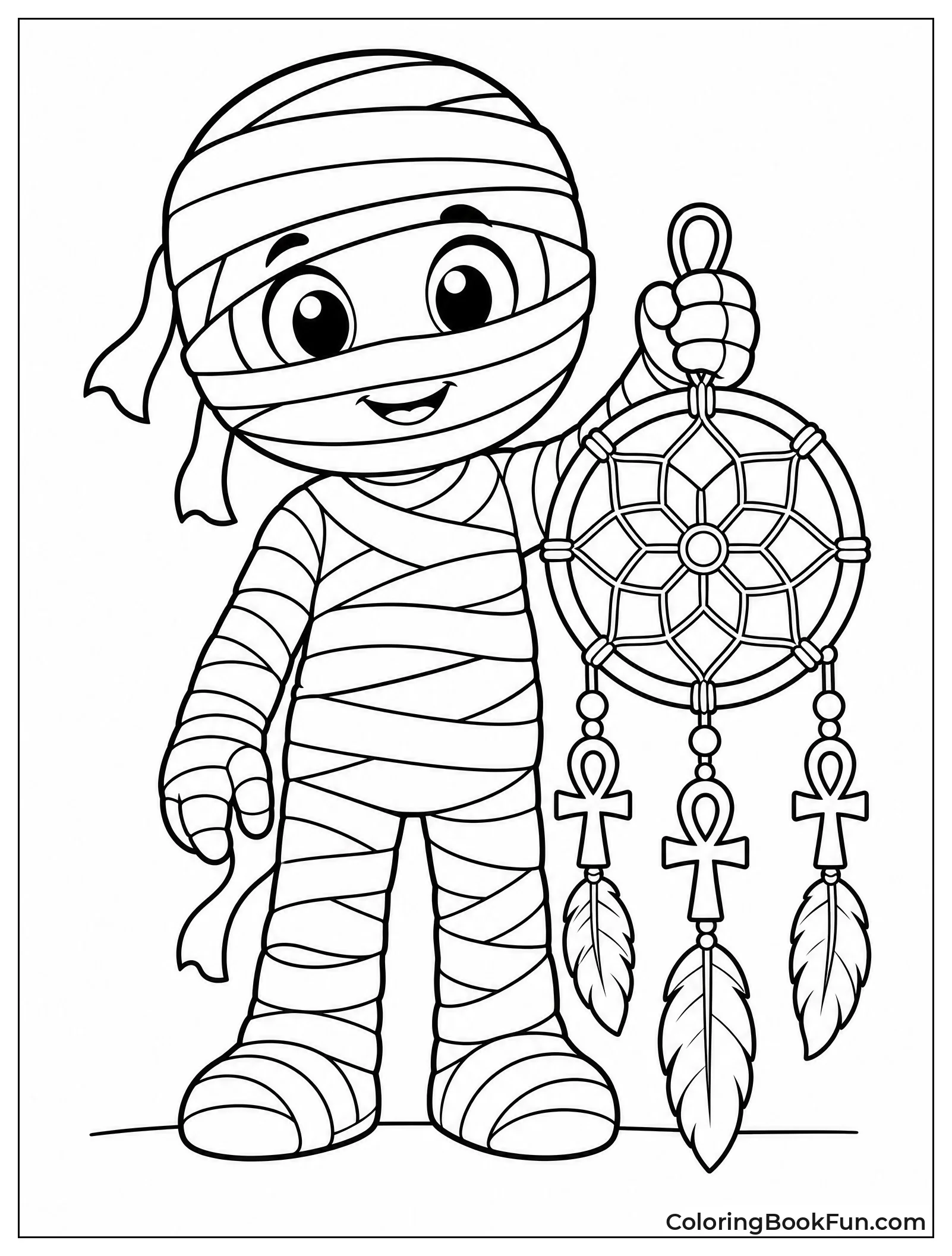 Mummy Holding Mystical Dreamcatcher