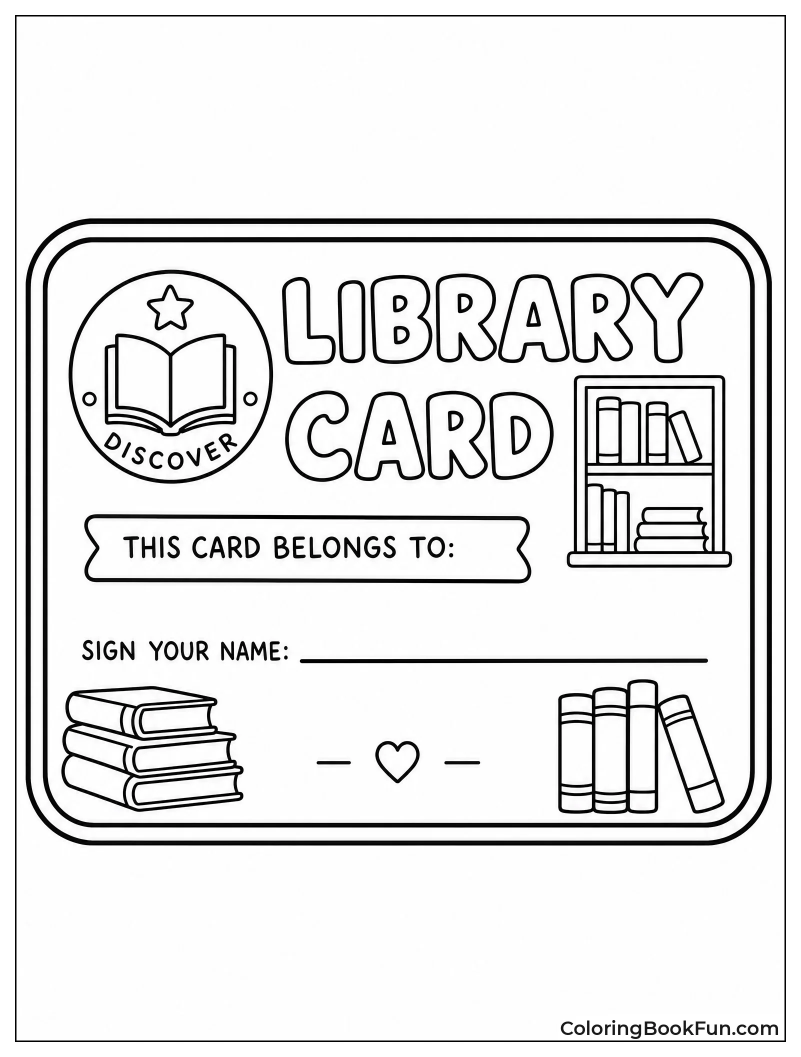 Child Coloring Their First Library Card