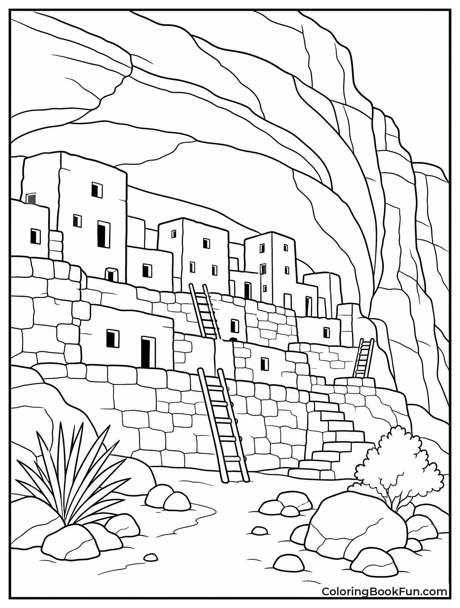 Ancient Cliff Dwellings in Canyon