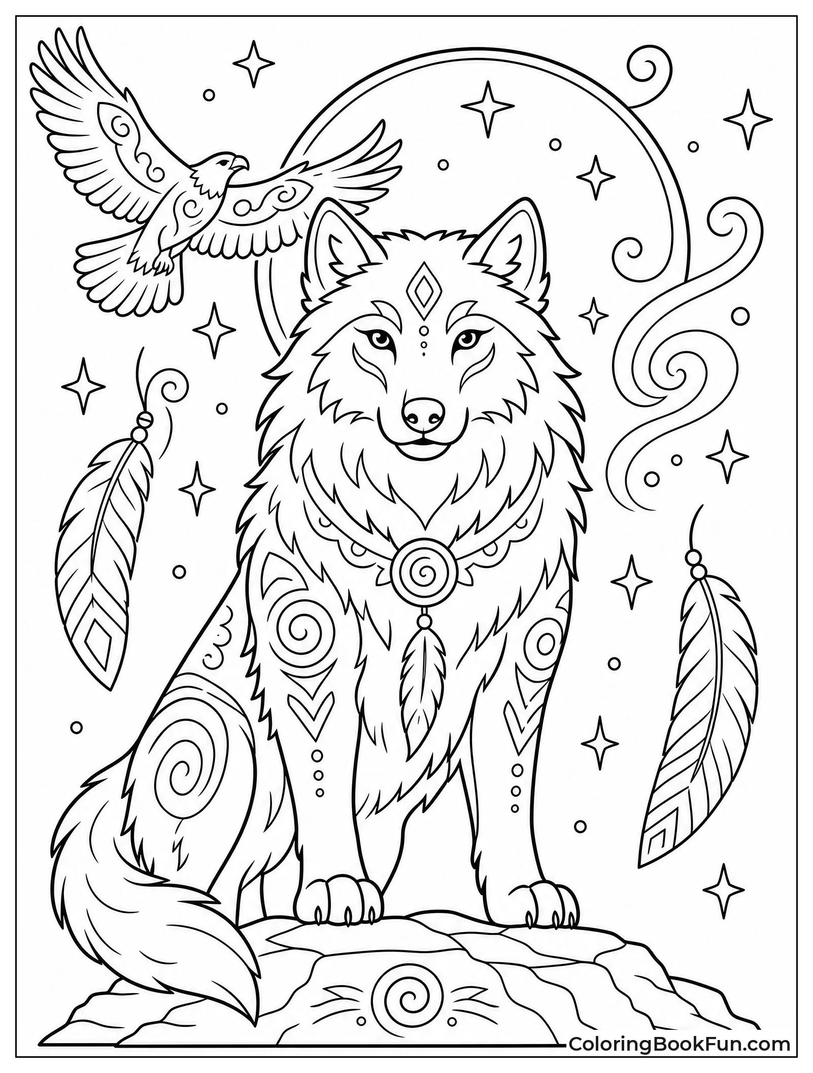 Magical Spirit Animal with Glowing Feathers