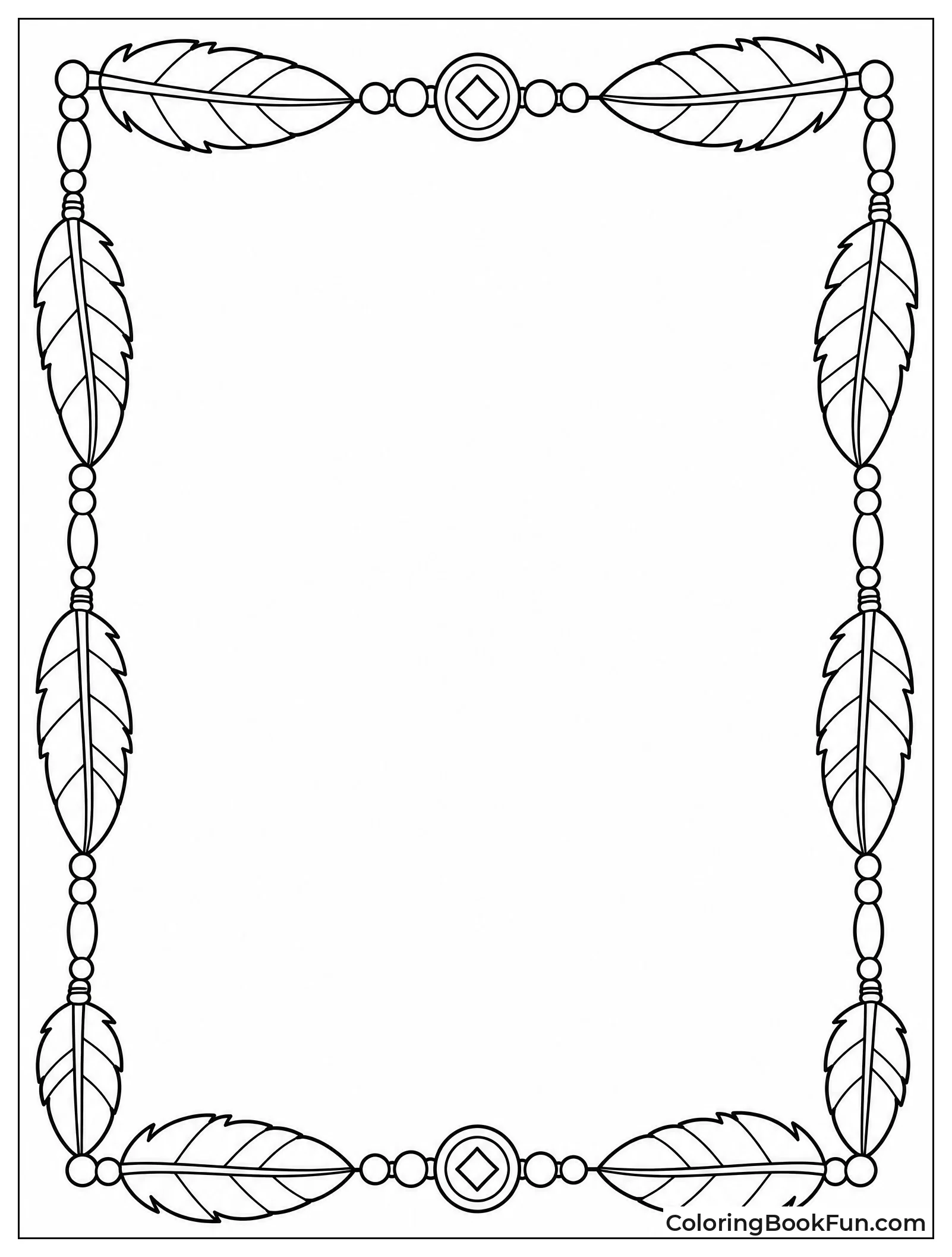 Border Made of Feathers and Beads