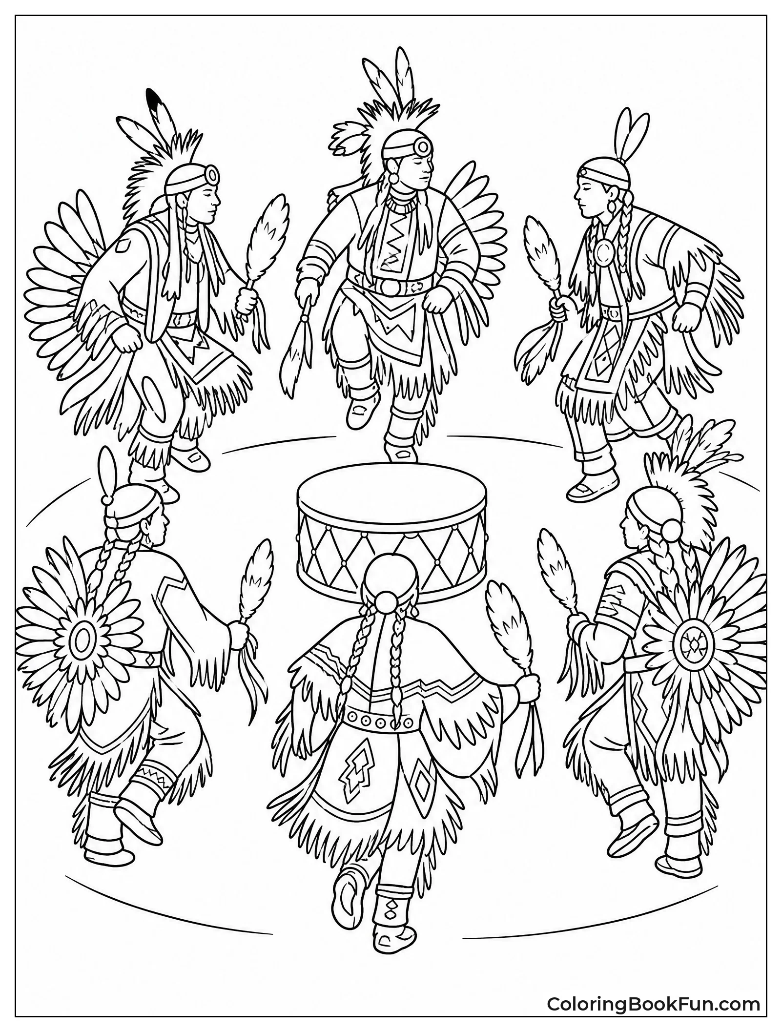 Circle of Dancers at Powwow
