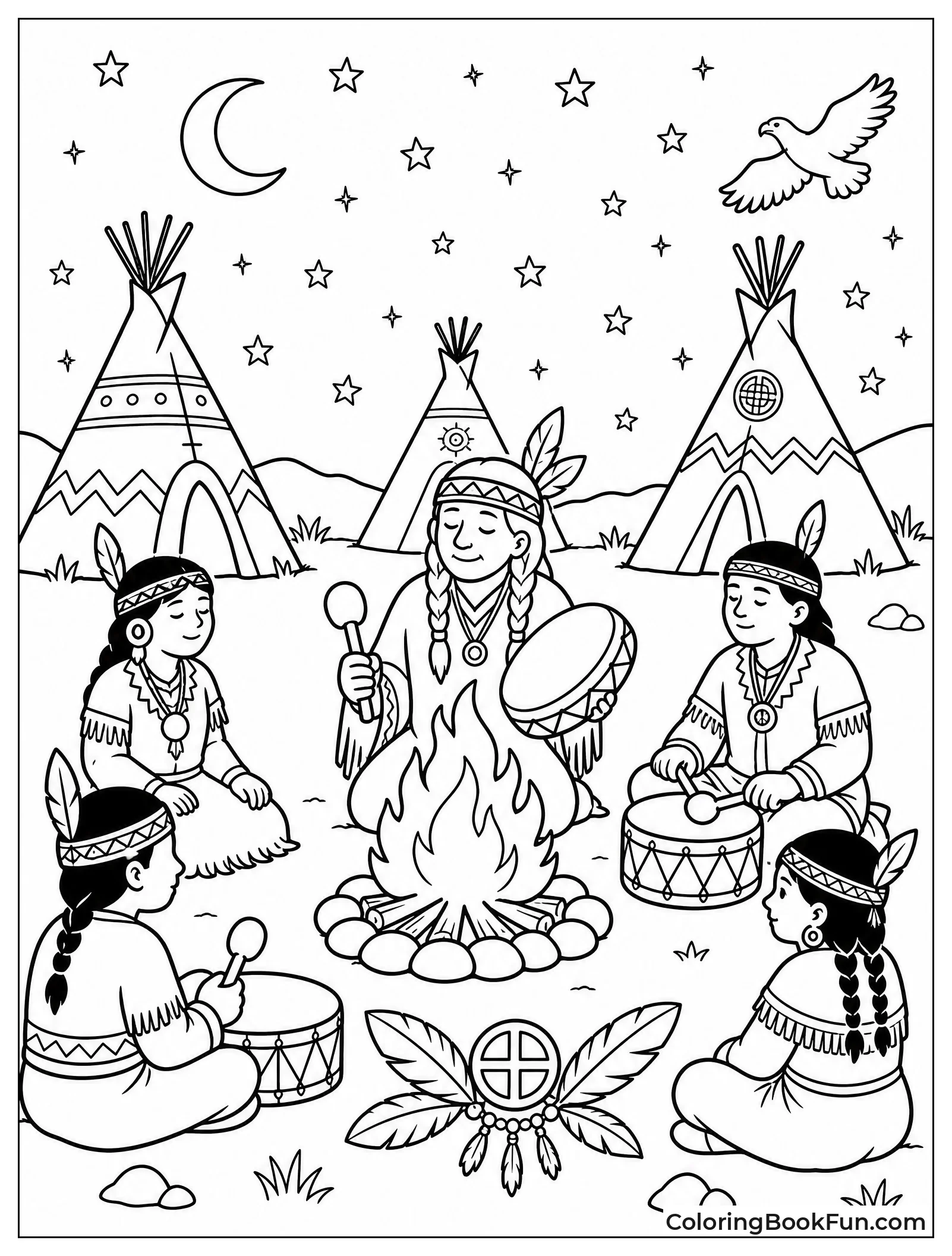 Night Ceremony with Drums and Fire