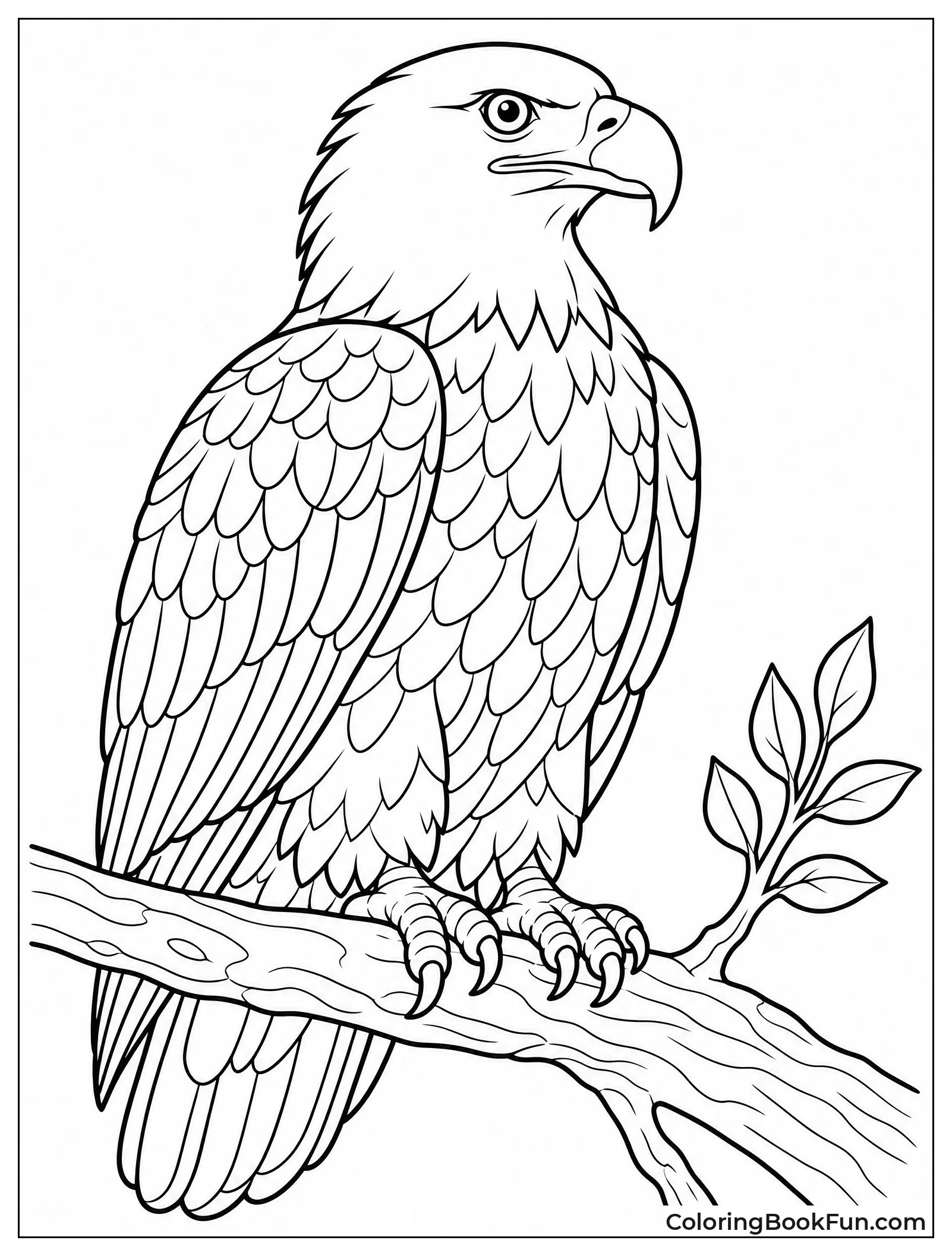 Majestic Eagle Perched on Branch
