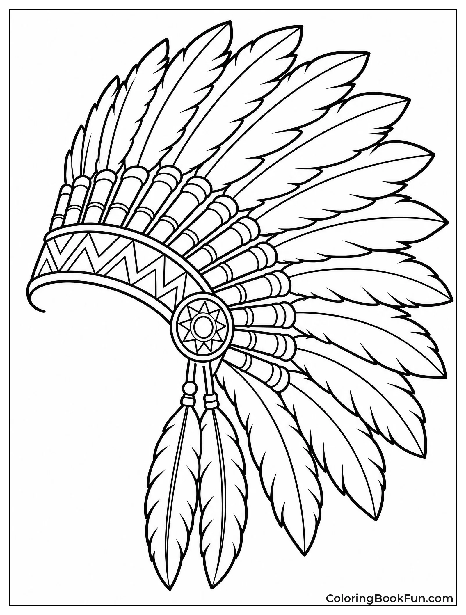 Elegant Feather Headdress with Flowing Feathers