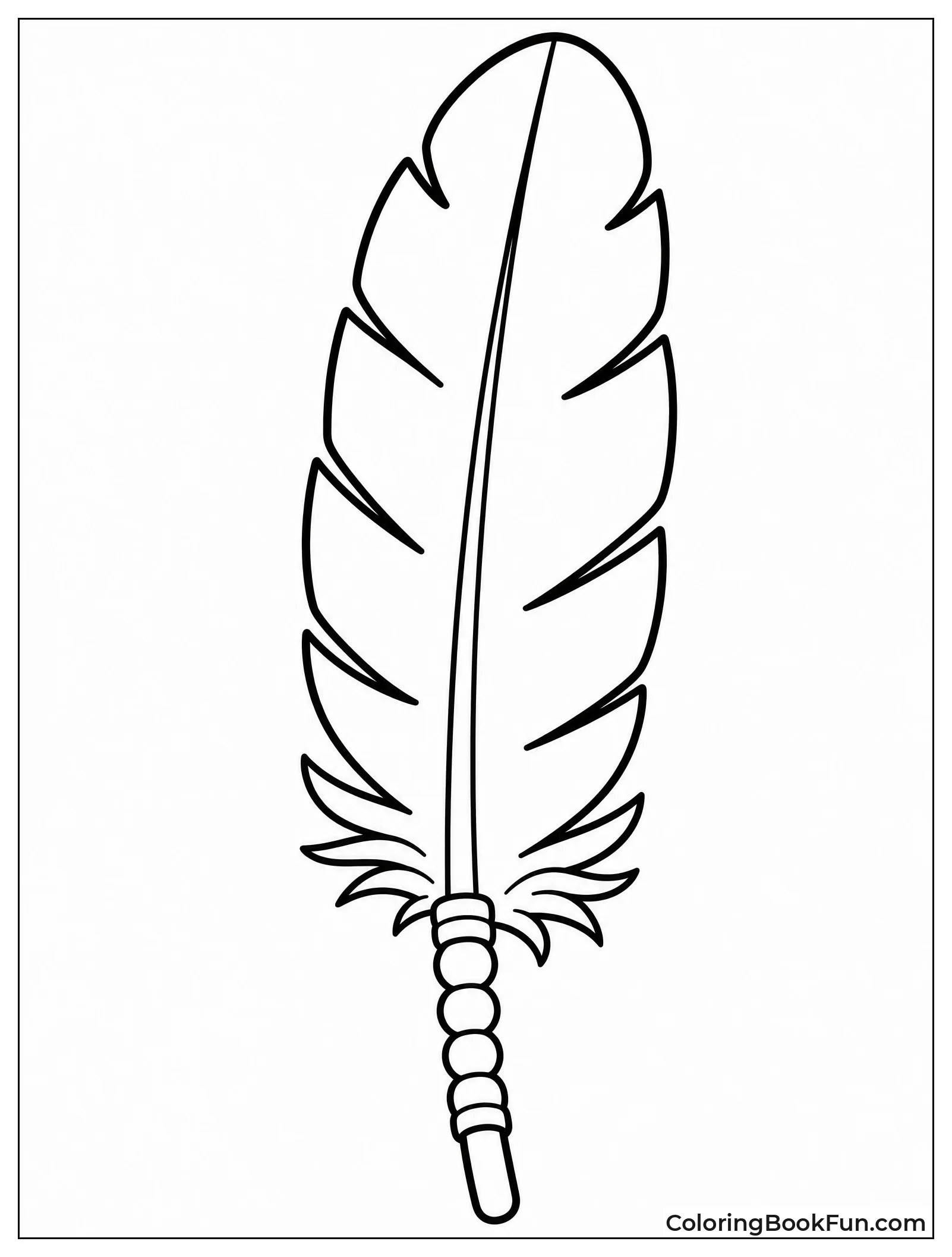 Simple Eagle Feather with Beaded Quill