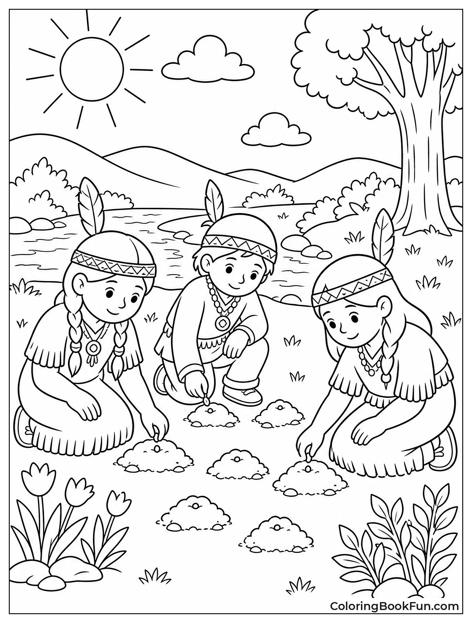 Children Planting Seeds in Spring