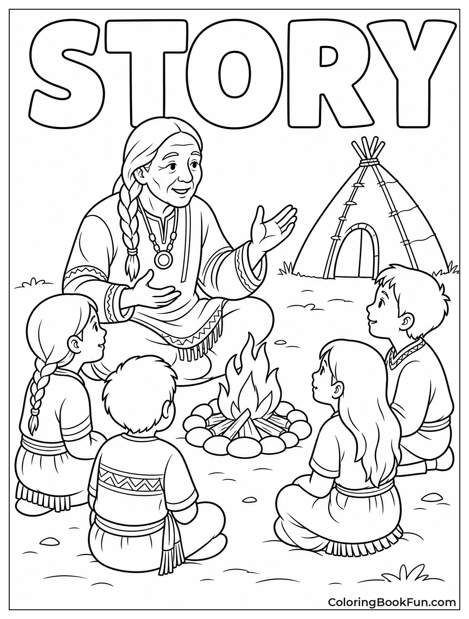 Elder Telling Story by Fire