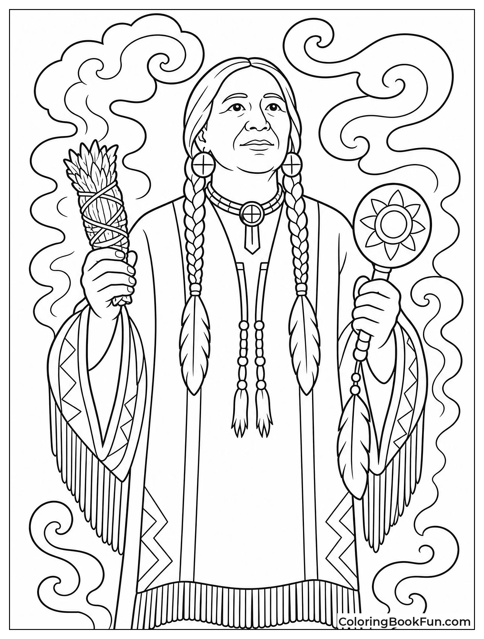 Medicine Man Holding Smudge Stick