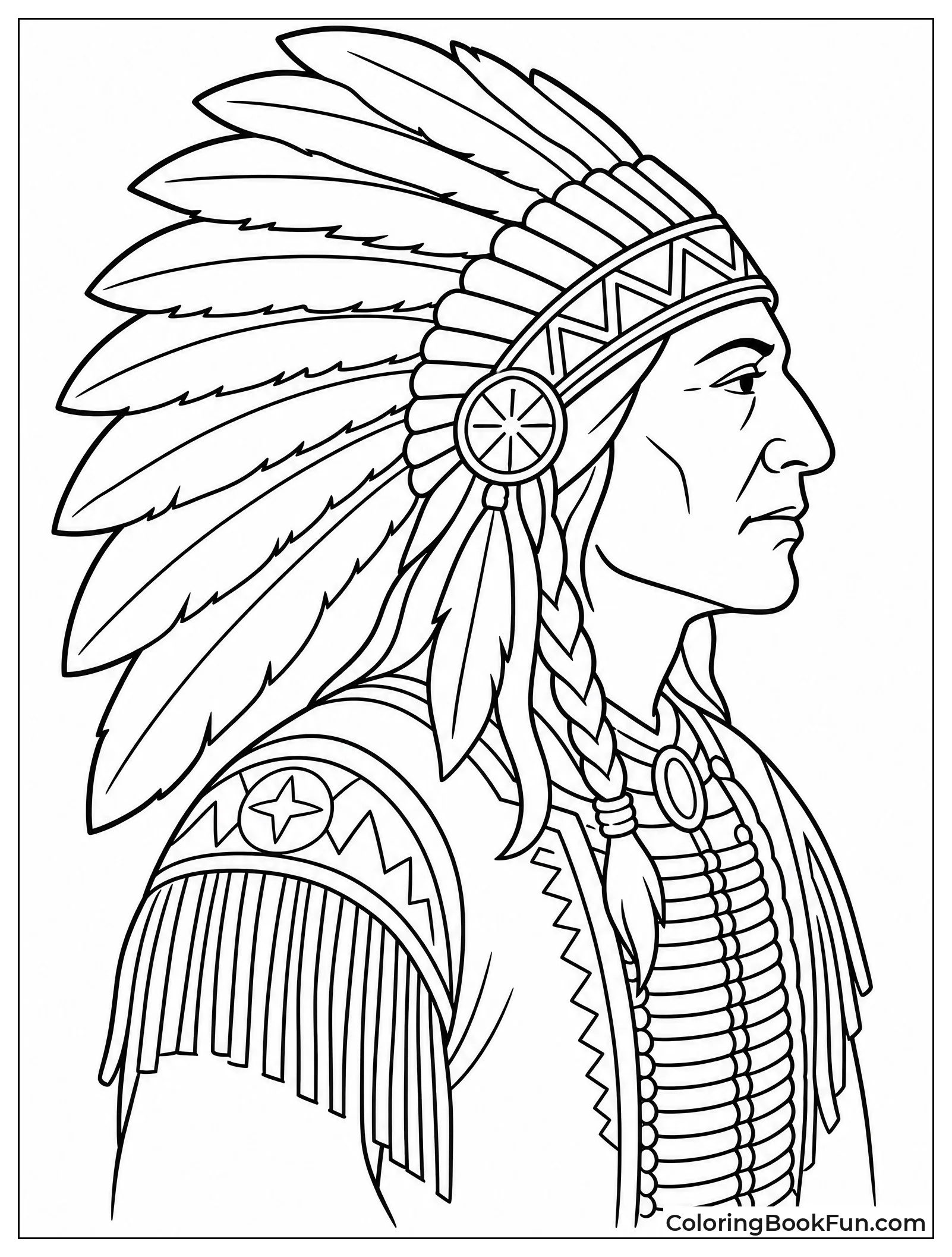 Vintage Portrait of Chief in Profile