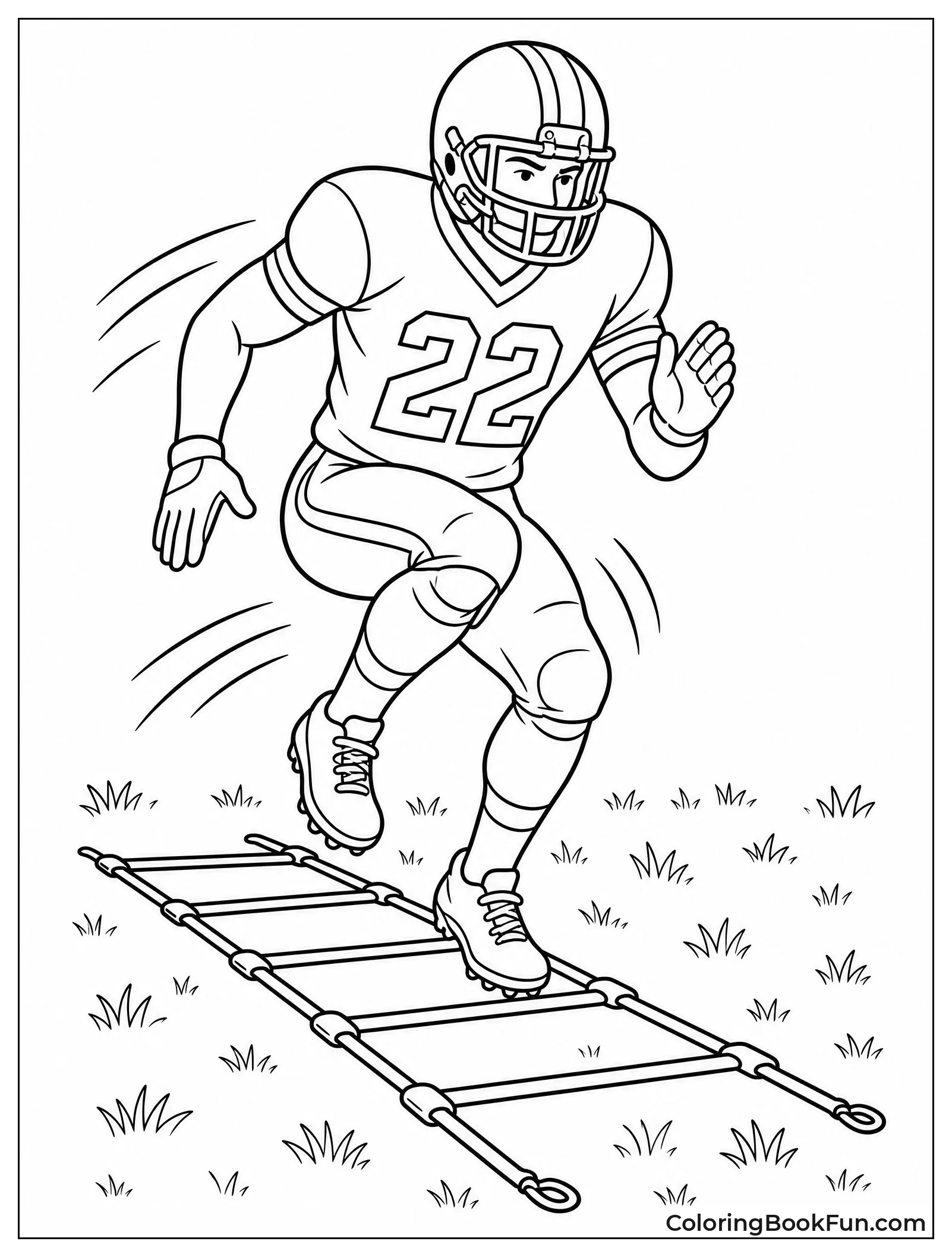 Player Running Through Agility Ladder