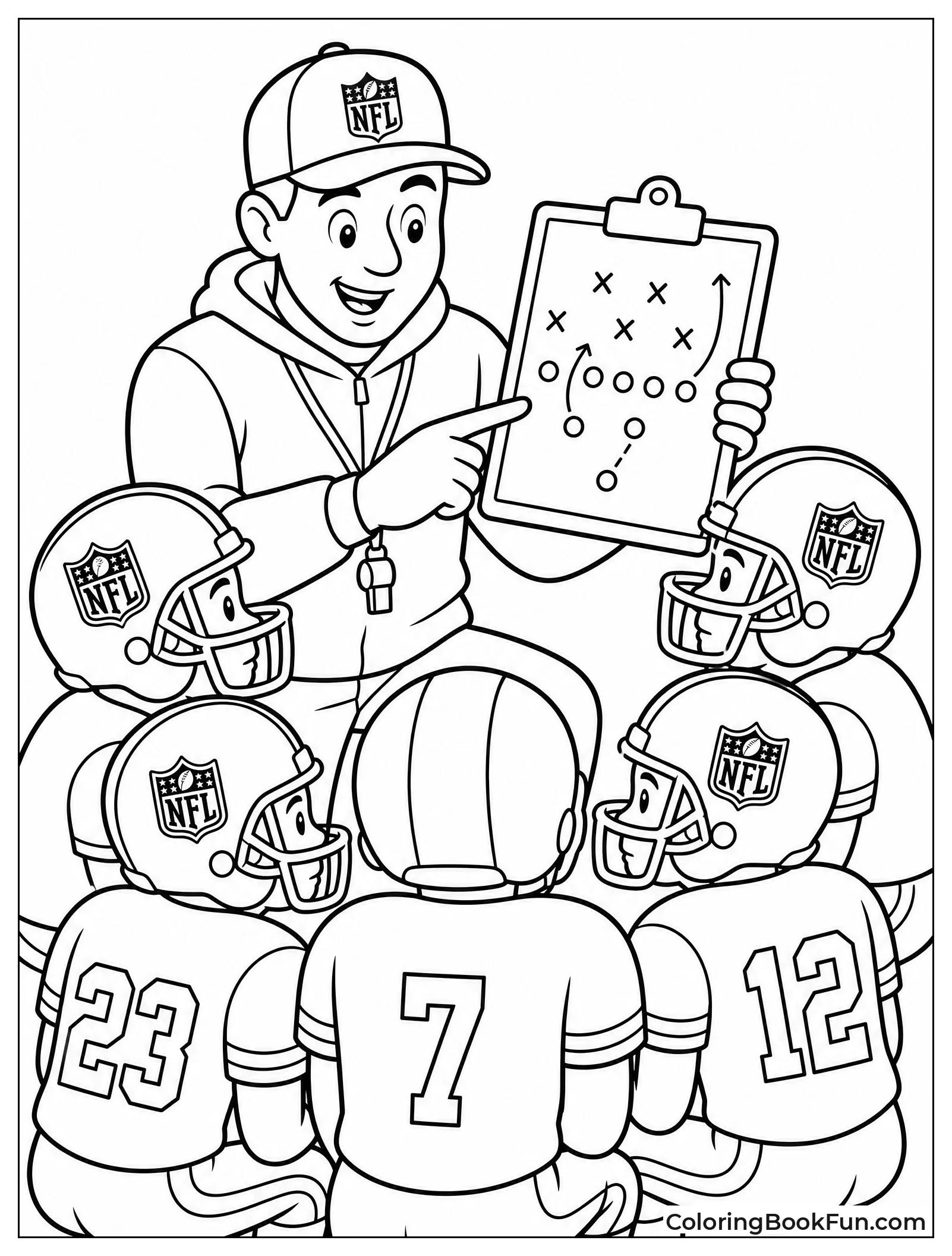 Coach Drawing Plays on Clipboard