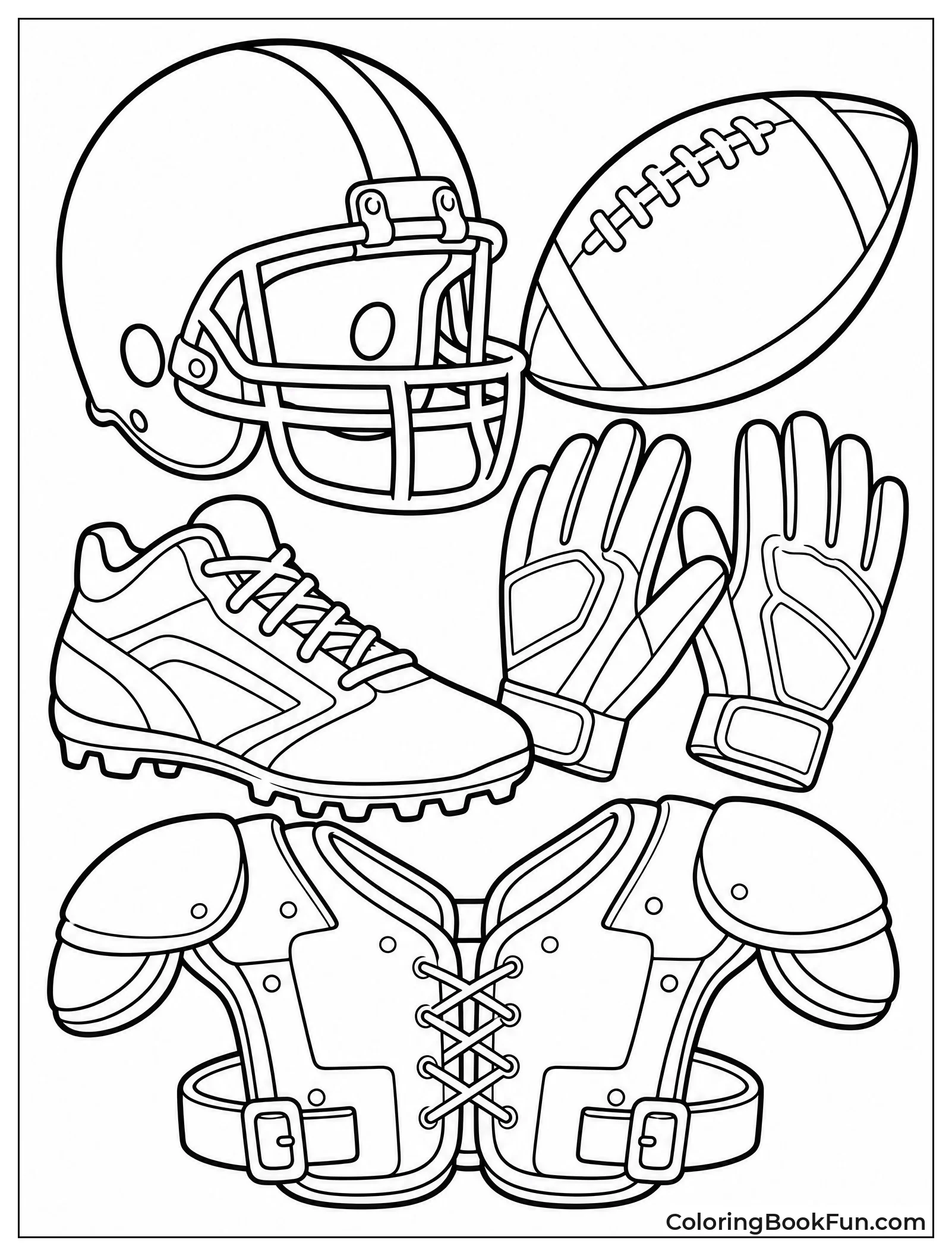 Helmet Ball and Cleats Collage