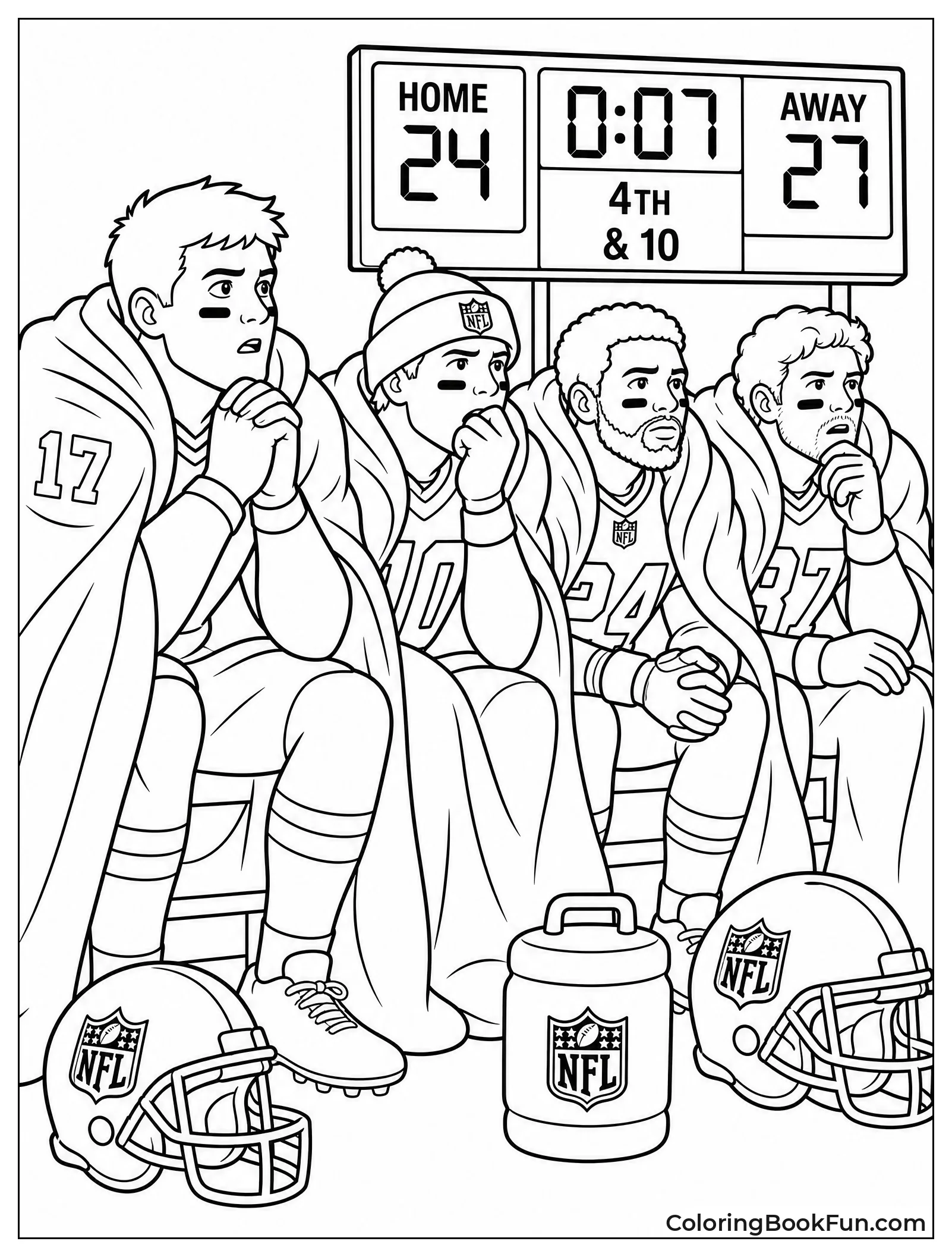 Players Watching From Sideline Bench