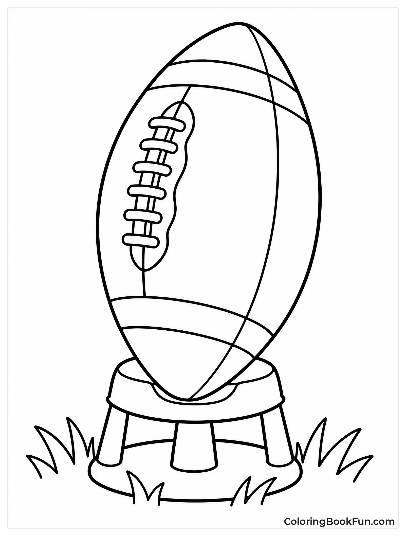 Football Resting on Kicking Tee