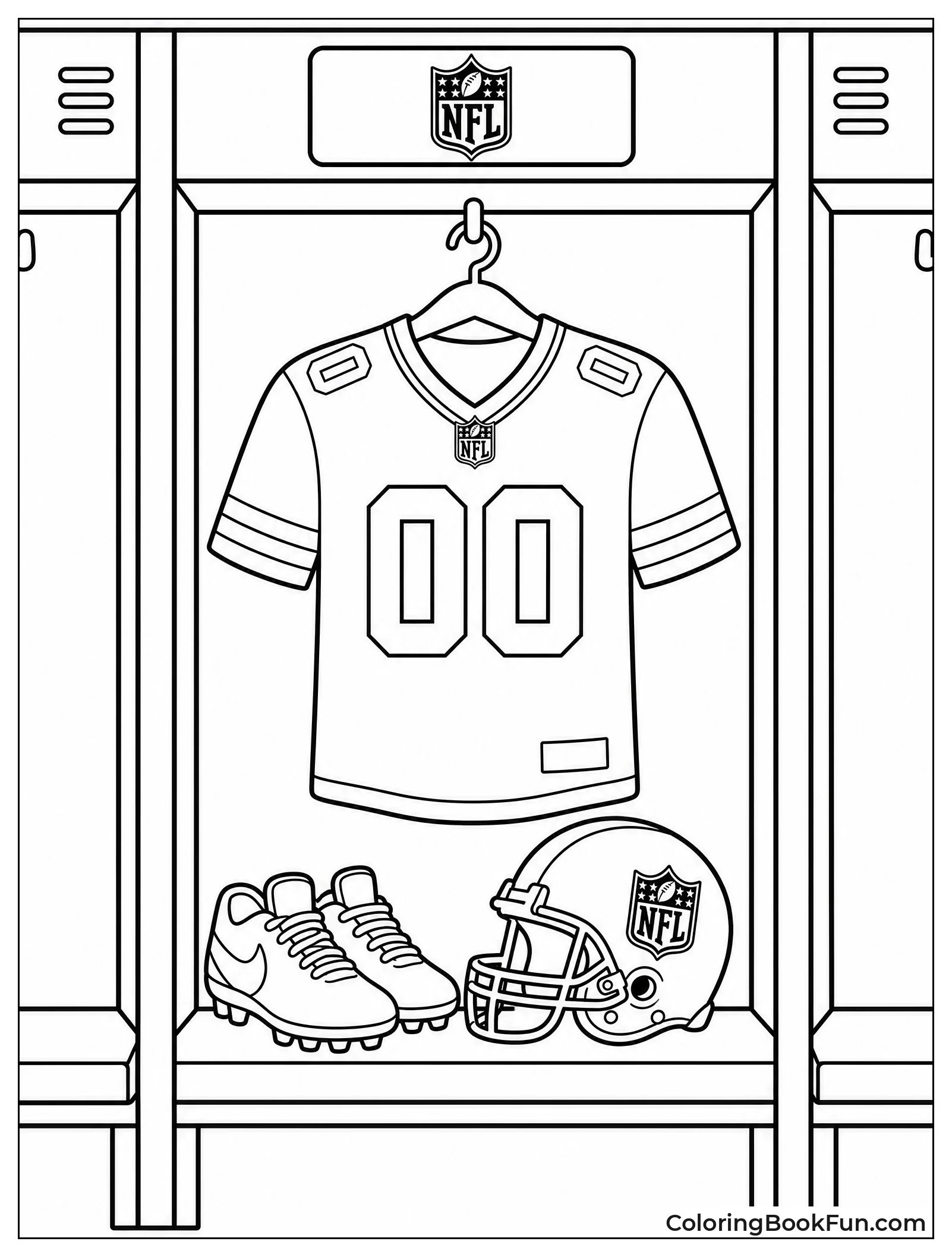Jersey Hanging in Quiet Locker Room