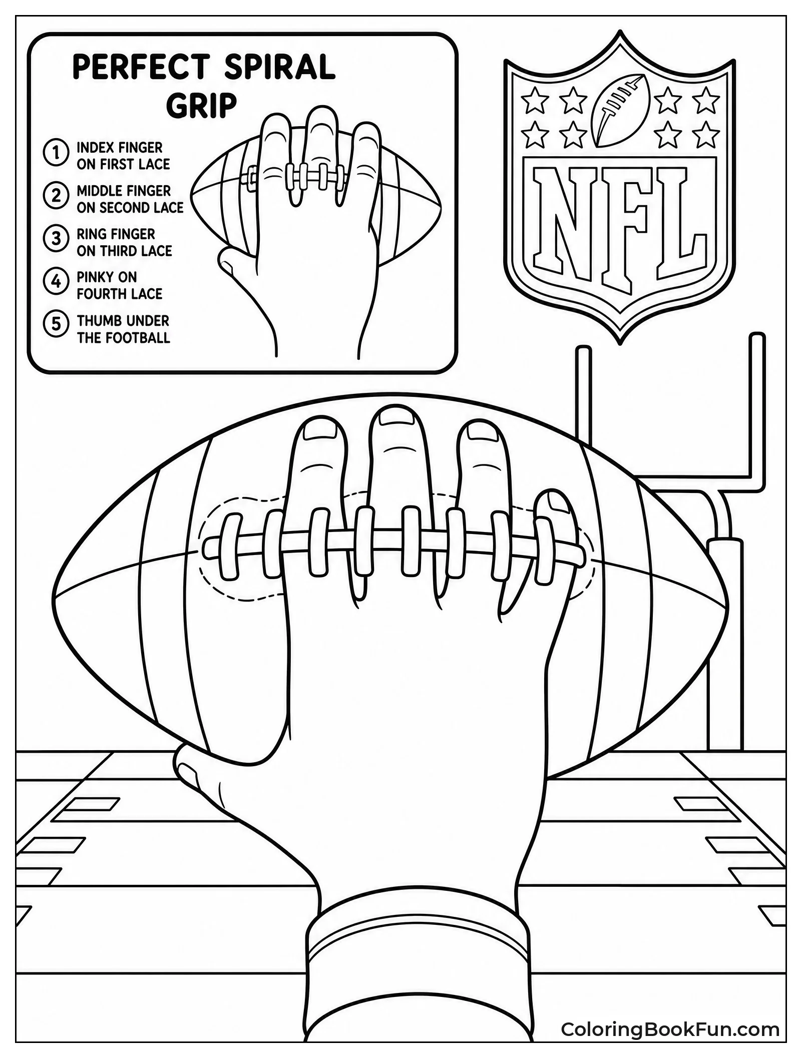 Hand Gripping Laces on Football