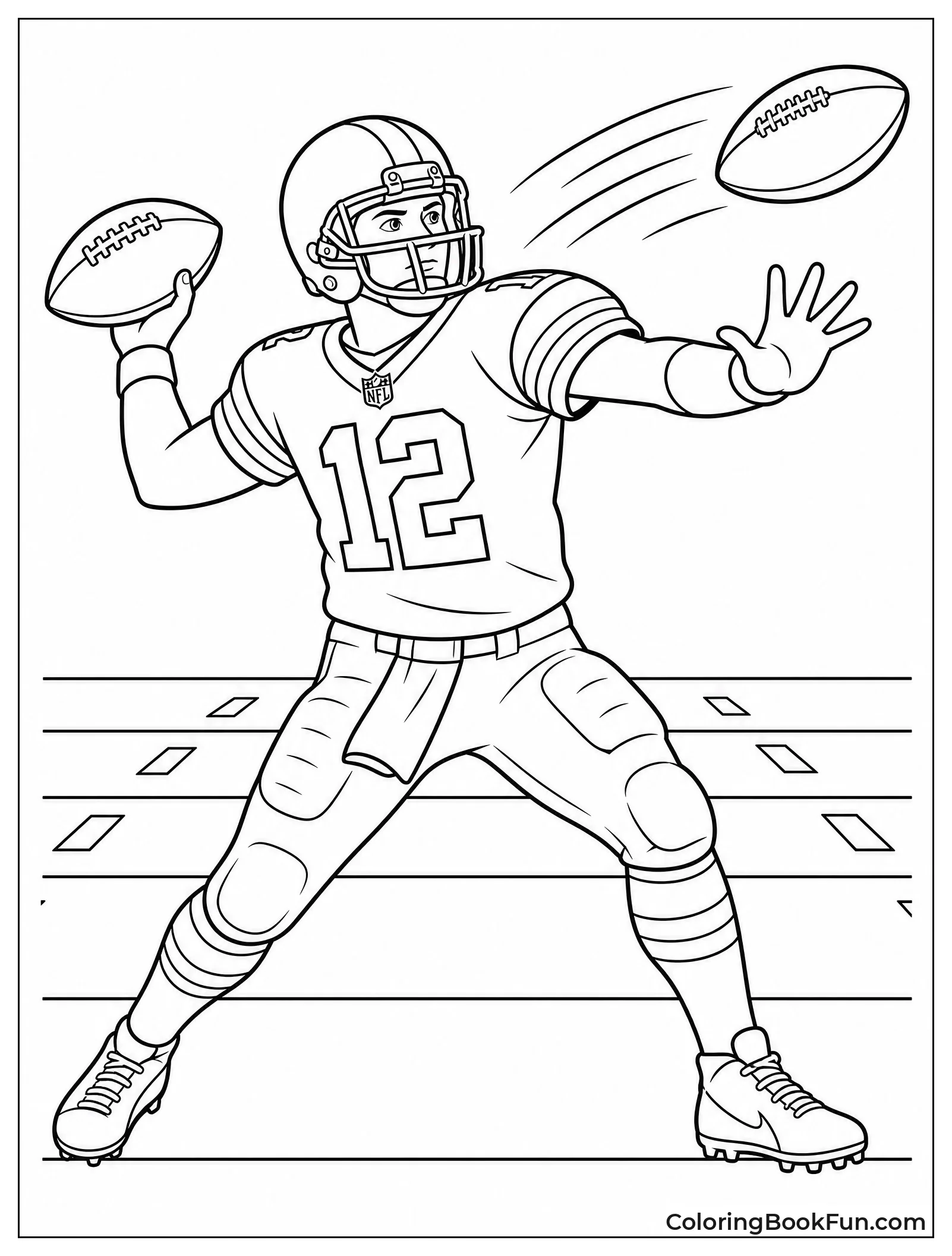 Quarterback Throwing Spiral Pass