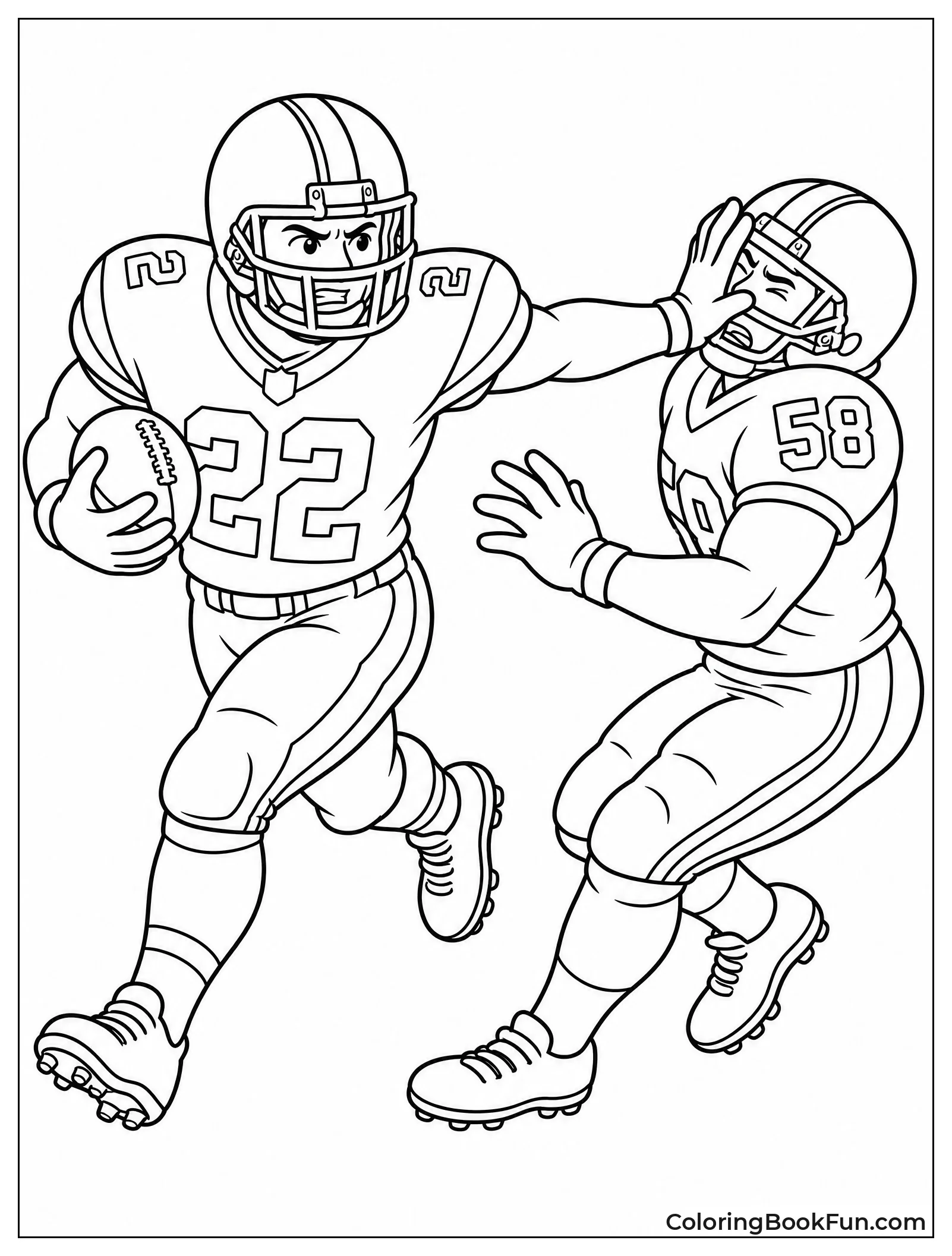 Running Back Using Stiff Arm