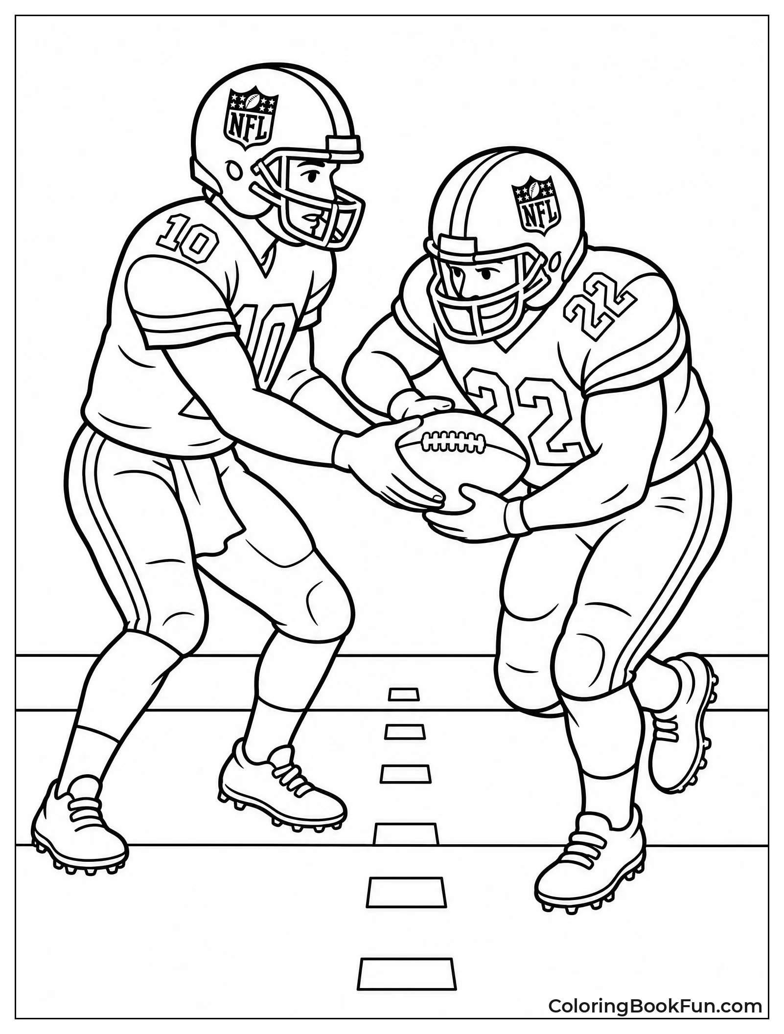 Quarterback Handing Ball to Back