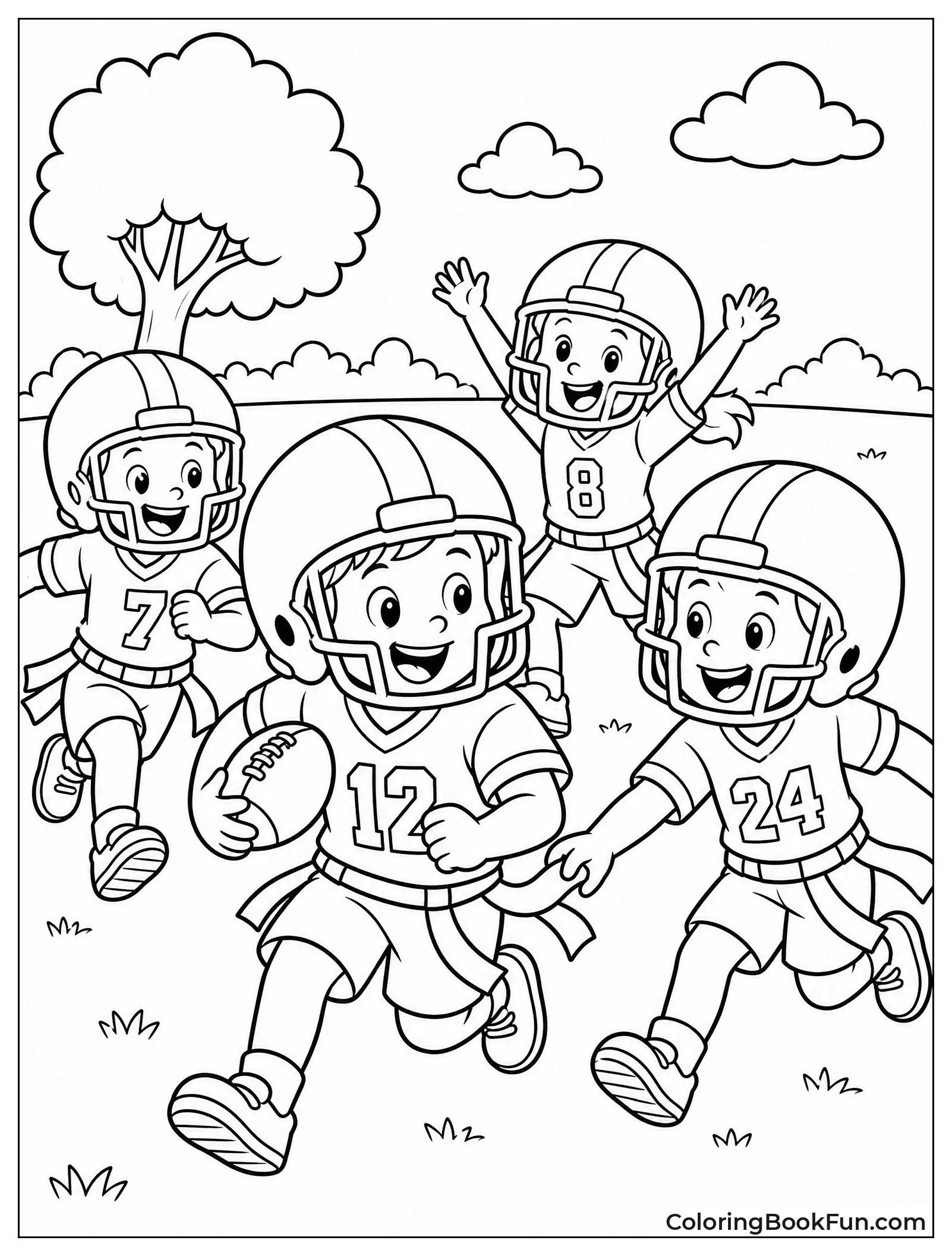 Kids Playing Flag Football Game