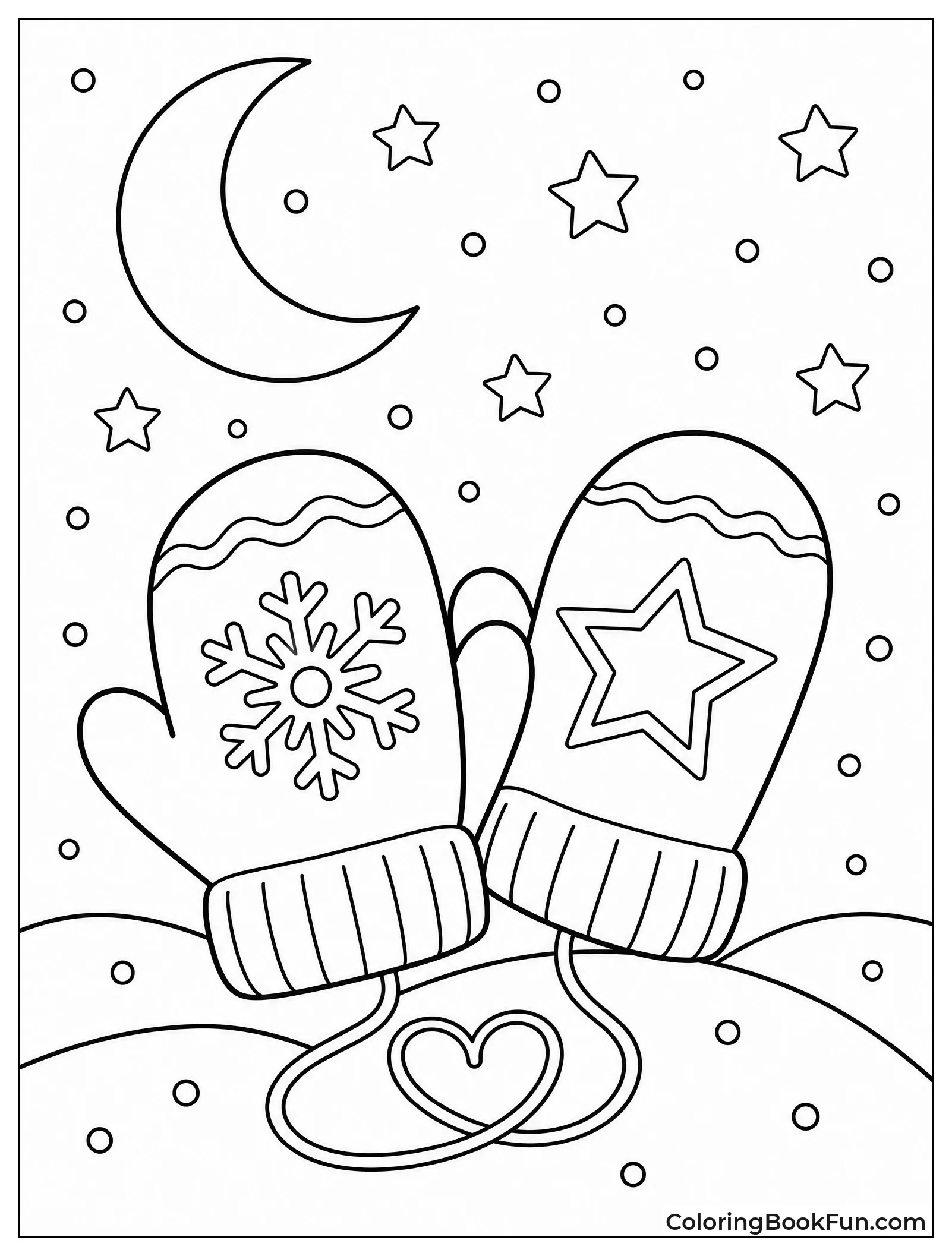 Mittens Glowing Under Moonlight and Snow