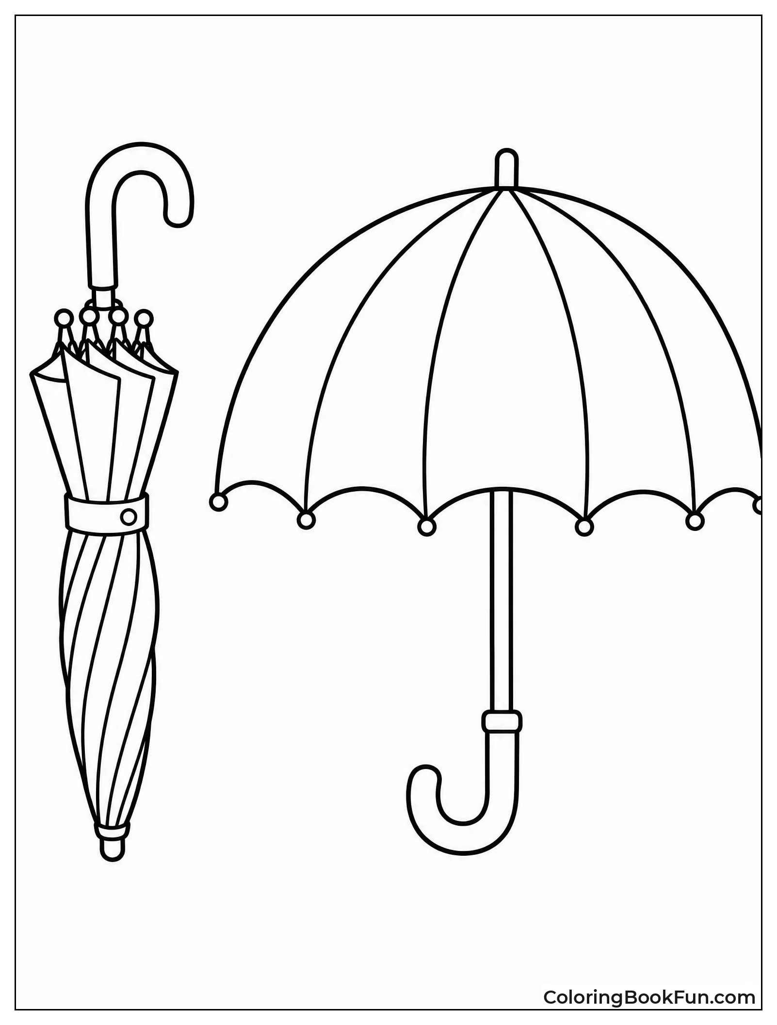 Open Umbrella Next to Closed One