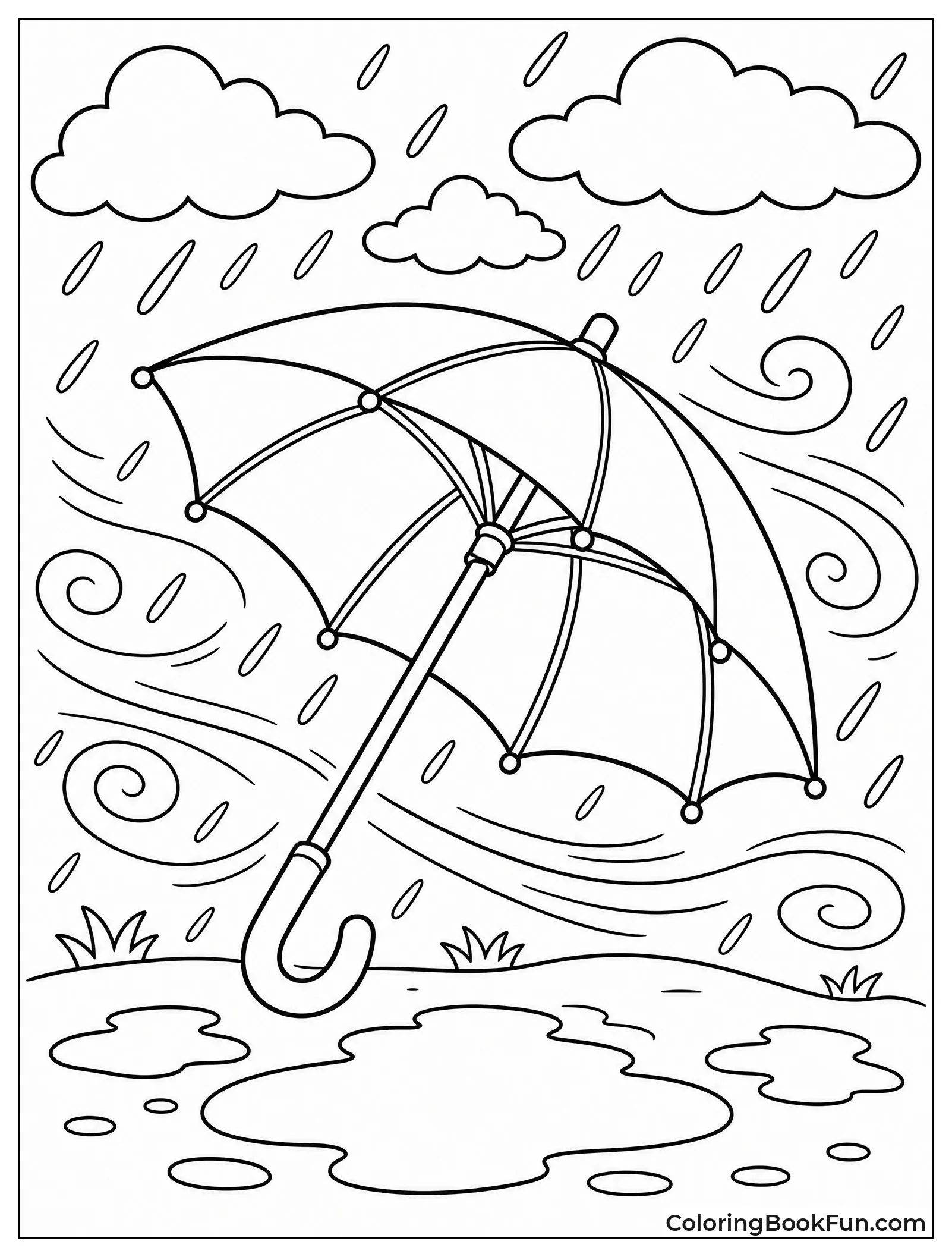 Umbrella Battles Wind and Rain