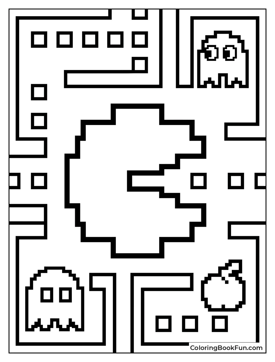 Pixelated Pac Man in Retro Style