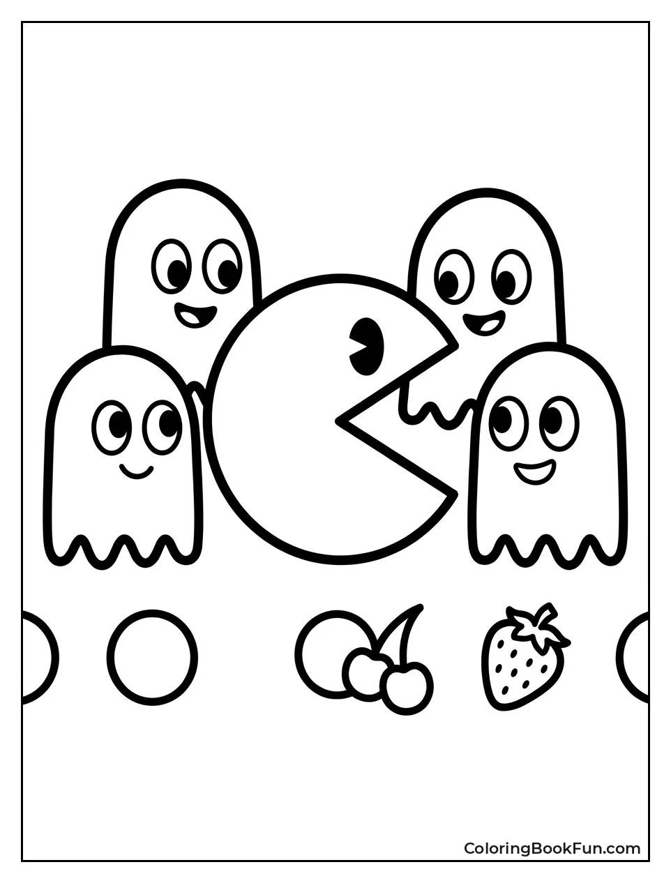 Pac Man Hangs out with Ghosts