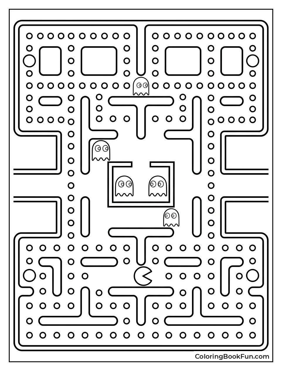Detailed Full Screen Maze with Ghosts