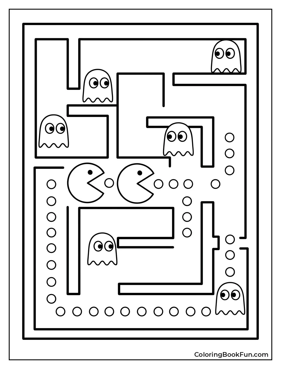 Pac Man Munching Dots through Maze
