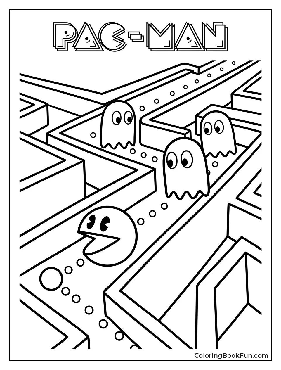 Pac Man Races through Twisting Maze