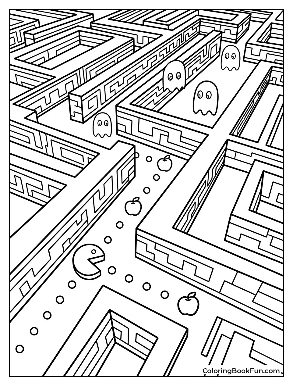 Neon Lights in Futuristic Maze