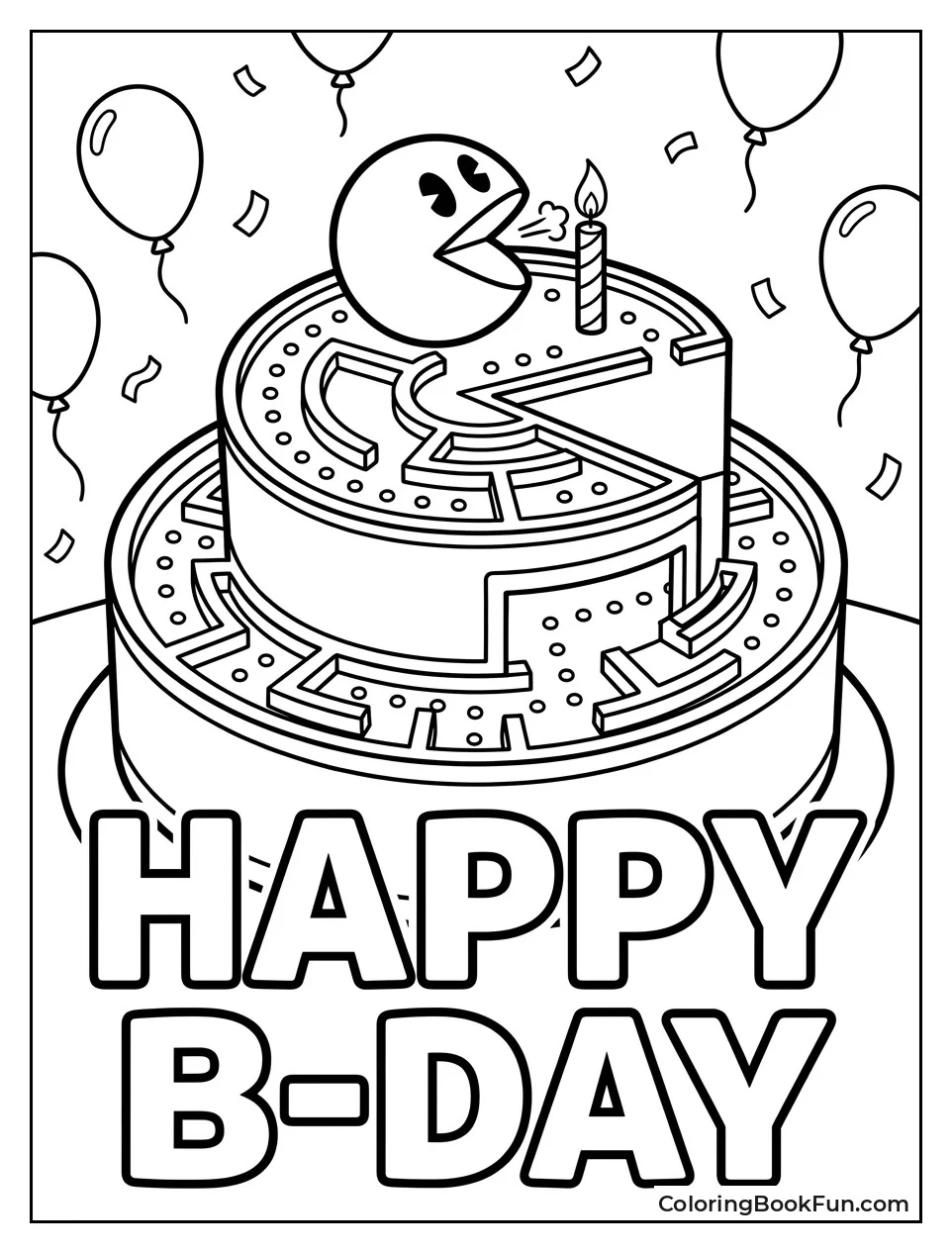 Pac Man Blows out Birthday Candle