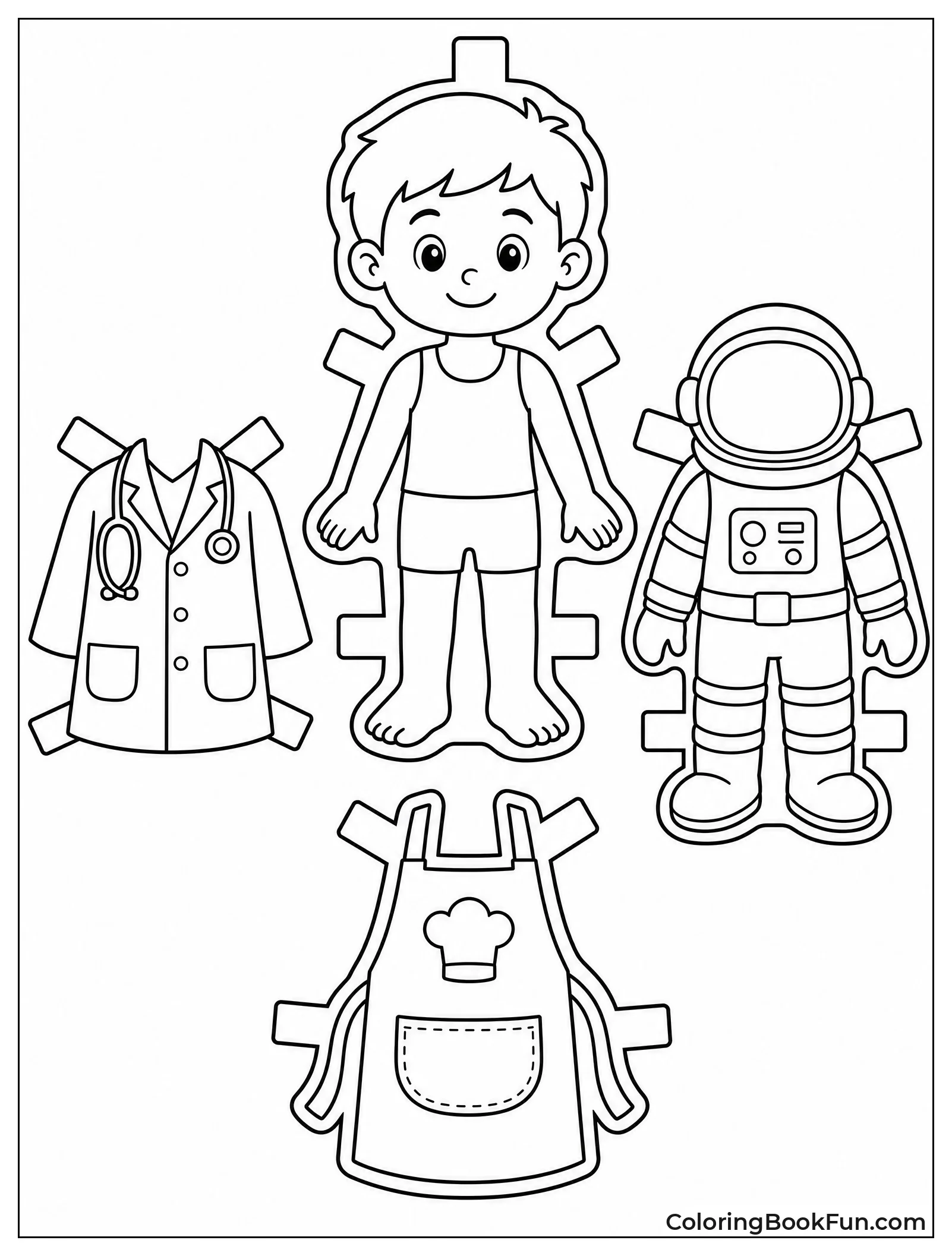 Doll with Doctor and Chef Outfits