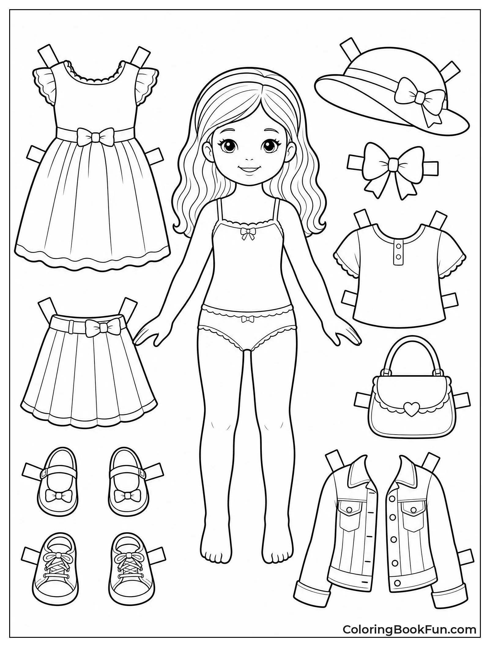 Detailed Fashion Doll to Color