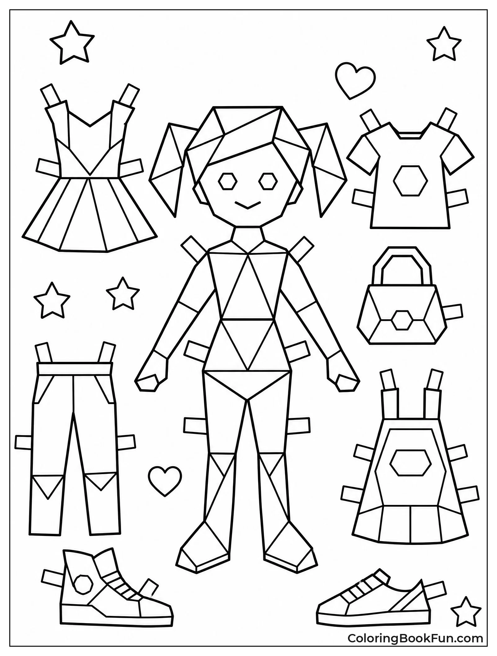 Geometric Doll Made of Shapes