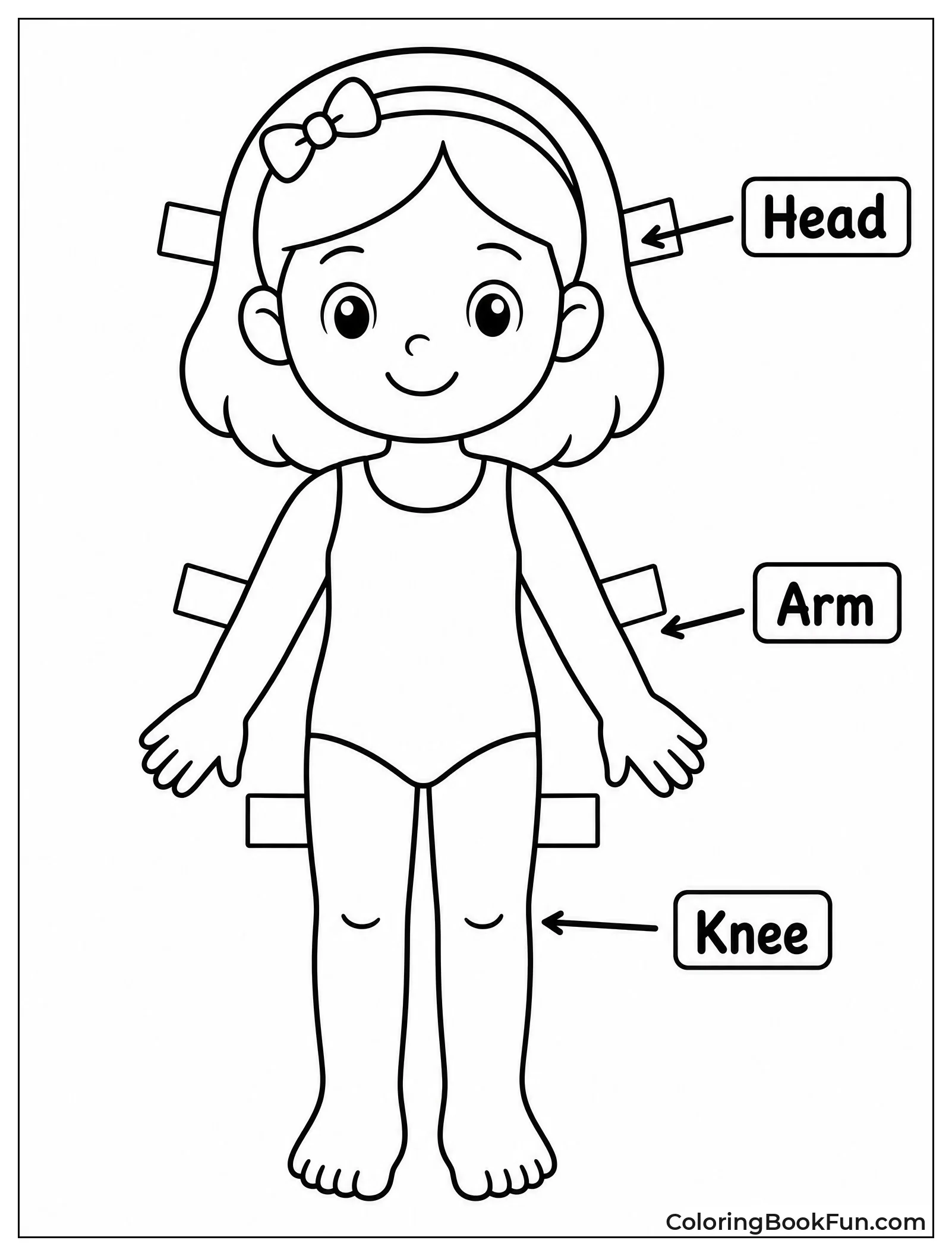 Doll with Labeled Body Parts