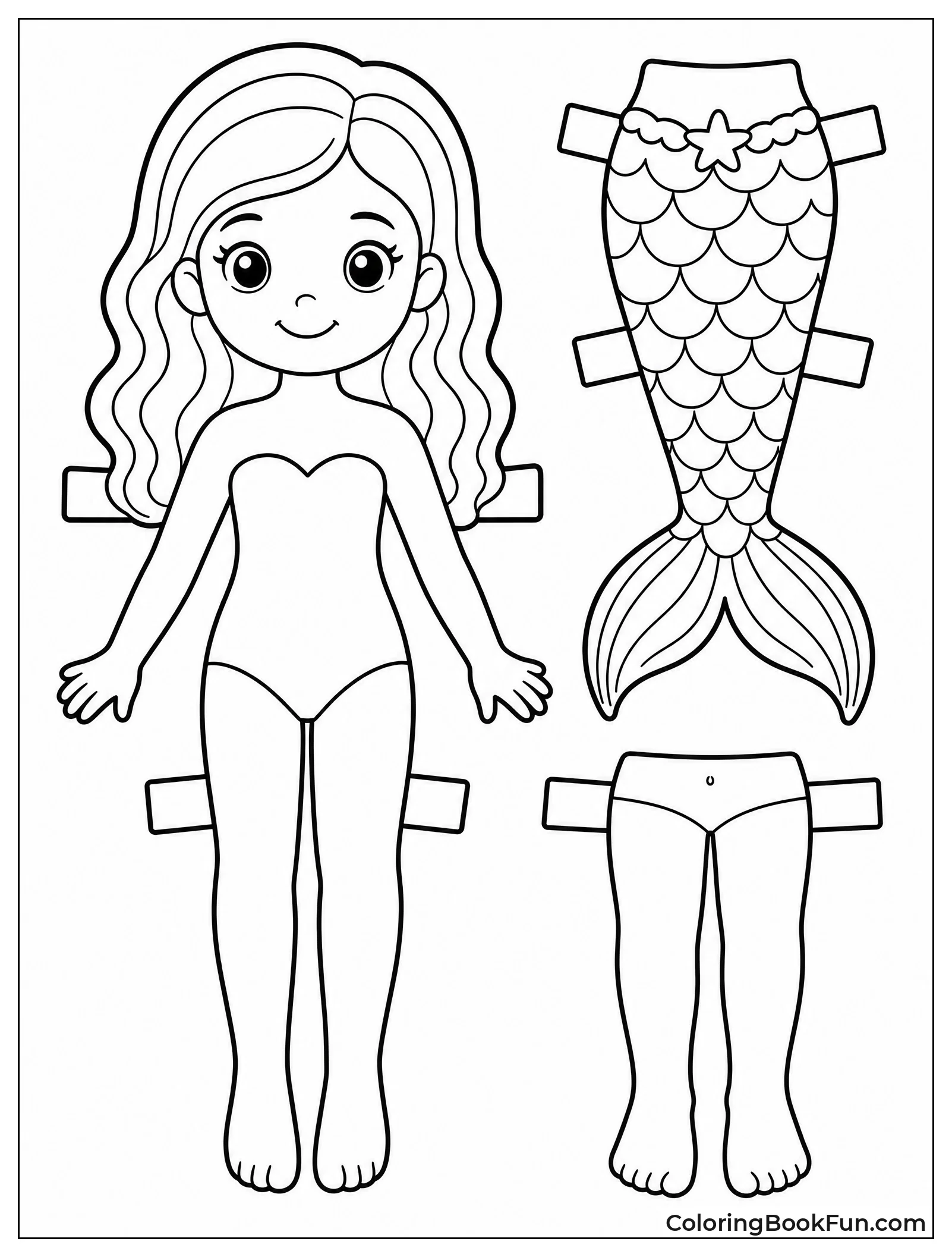Mermaid Doll with Detachable Tail