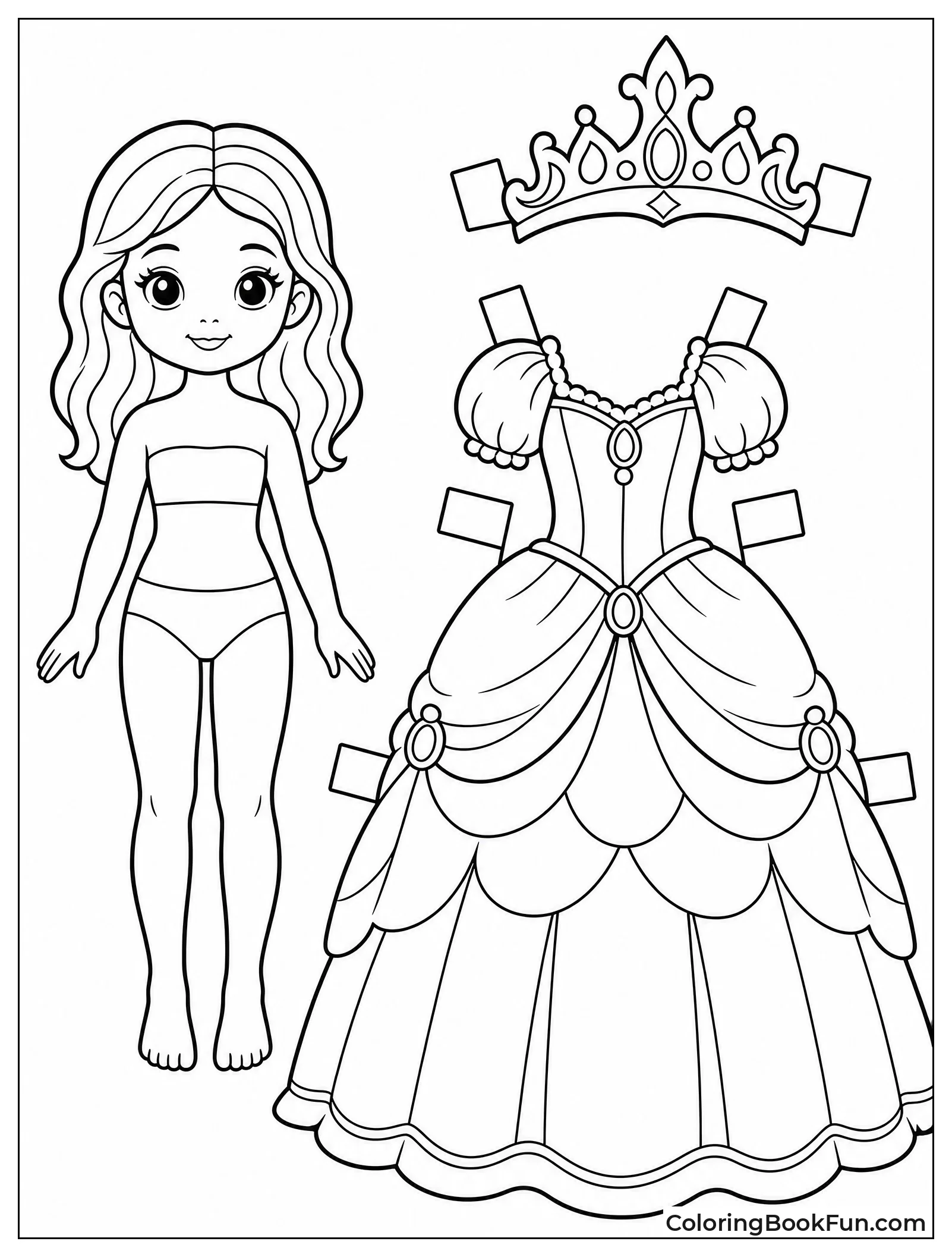 Royal Doll with Crown and Gown