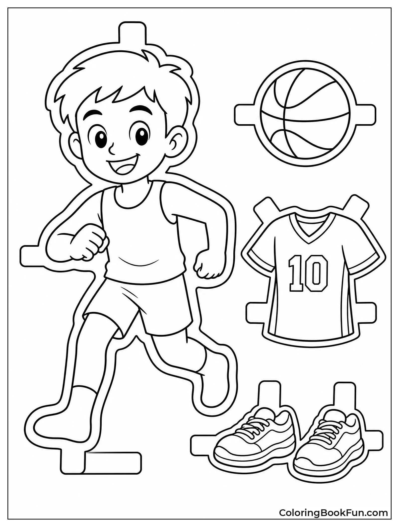 Sports Star with Ball and Jersey