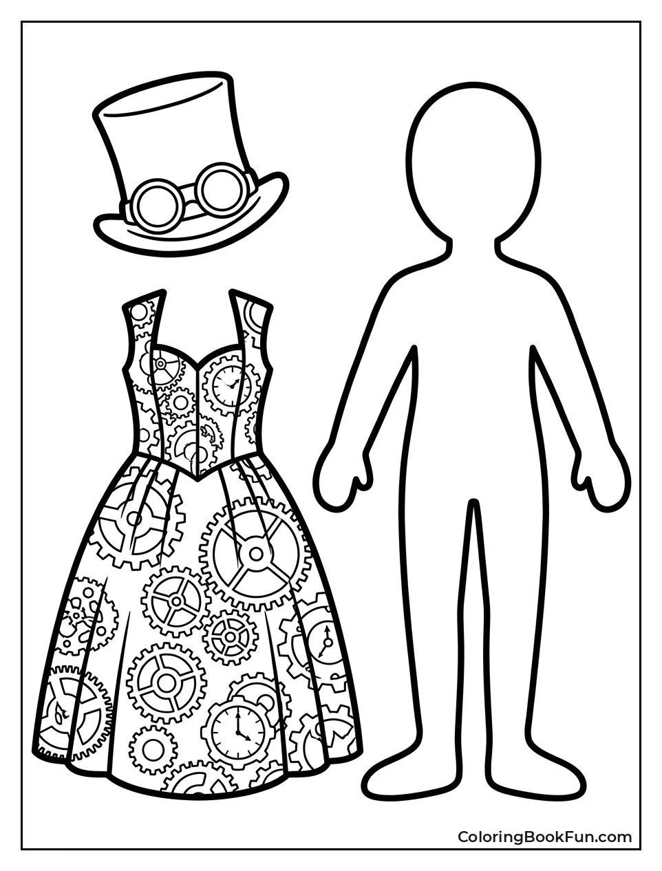 Steampunk Doll with Gear Clothes