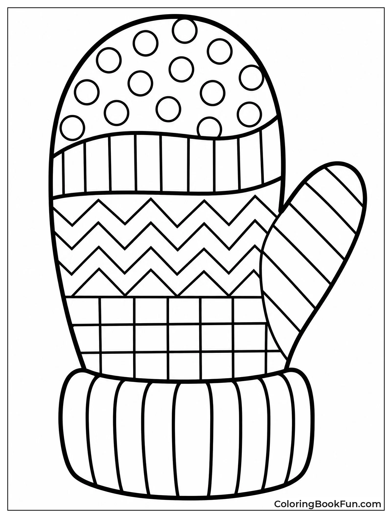 Patchwork Mitten with Fun Patterns