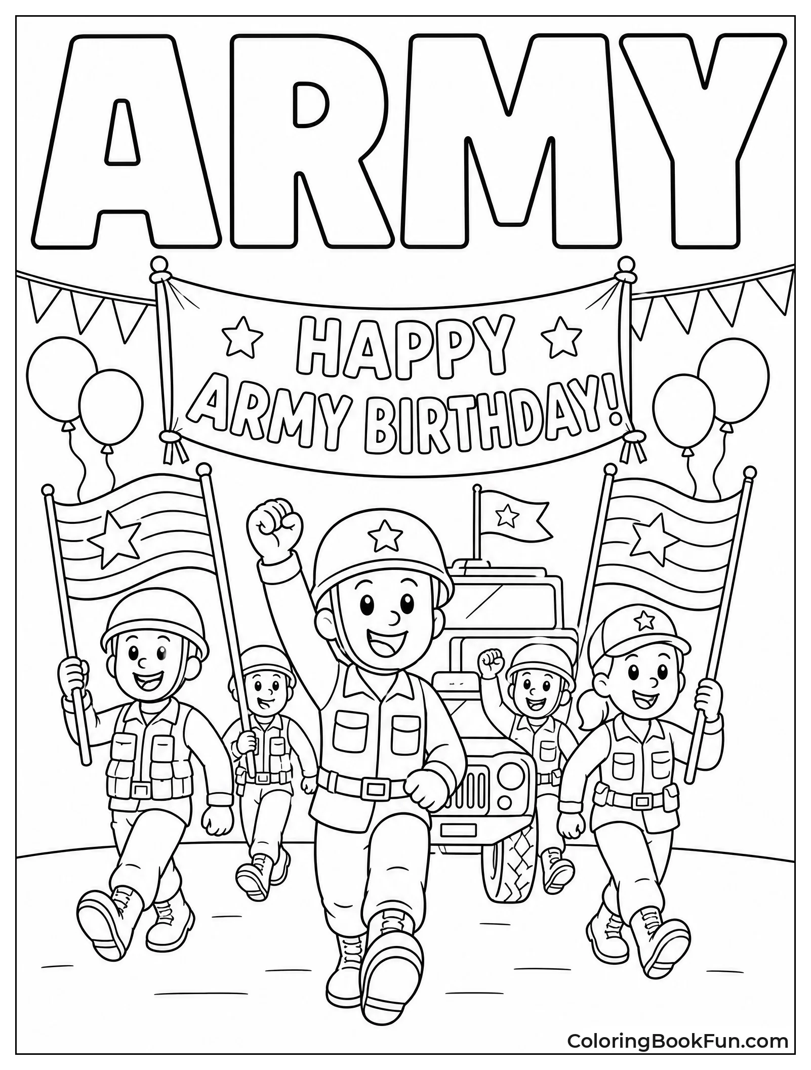 Soldiers Celebrating Army Birthday